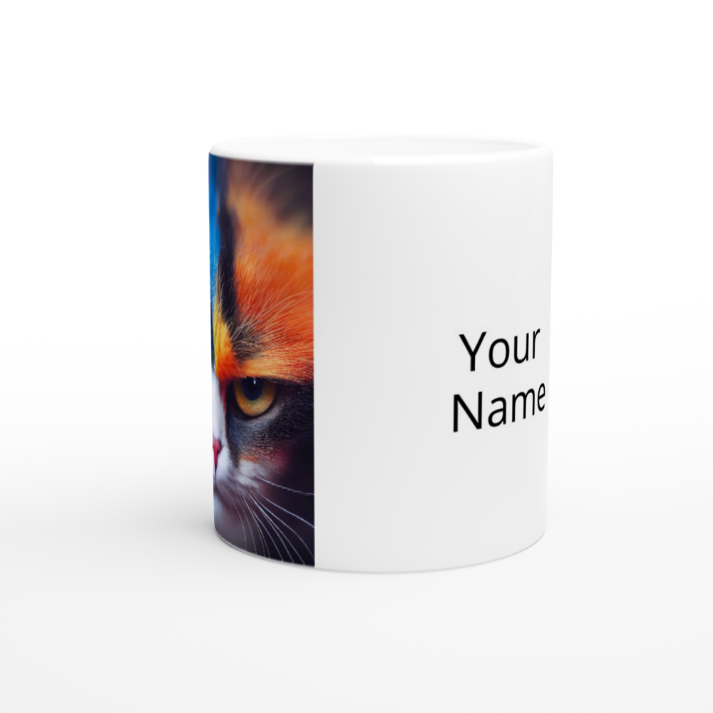 Personalisierte Tasse - Mürrische Regenbogen Katze "Lucy"