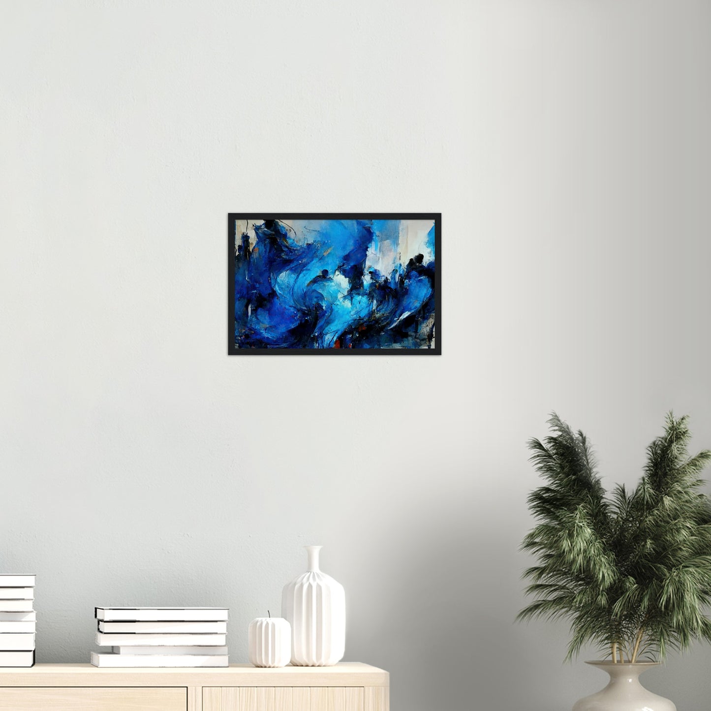 Poster mit Holzrahmen in Museumsqualität - Blue Revolution - Art of Cubism - Fineart - Peace - Wandkunst - Mankind - Poster with frame - Abstract Blue Kollektion - artwork - art brand - printed cup personalized - pixelboys - Kunstdrucke - wandbilder - wall art - Kunst auf Tassen - vintage art - Office Poster - Gastrotassen - Wanddekoration - Geschenkidee - political peace - freedom - uno - Geschenkidee - Acrylkunst - blauhelme - Geschenkidee - Office Poster - Acryldruck -