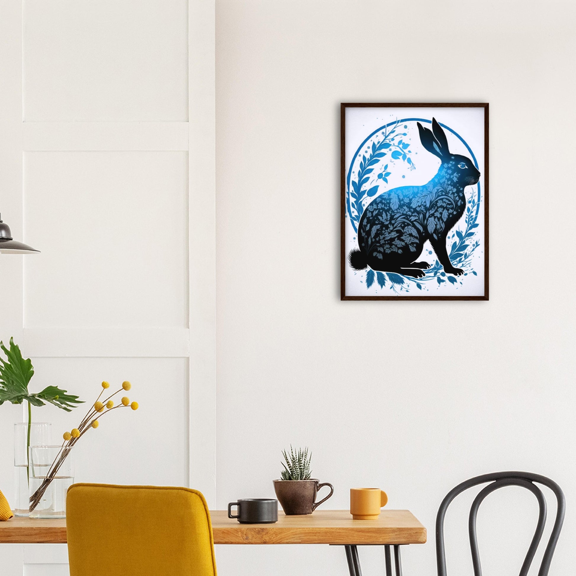 Poster mit Rahmen -  癸卯 - Water Rabbit