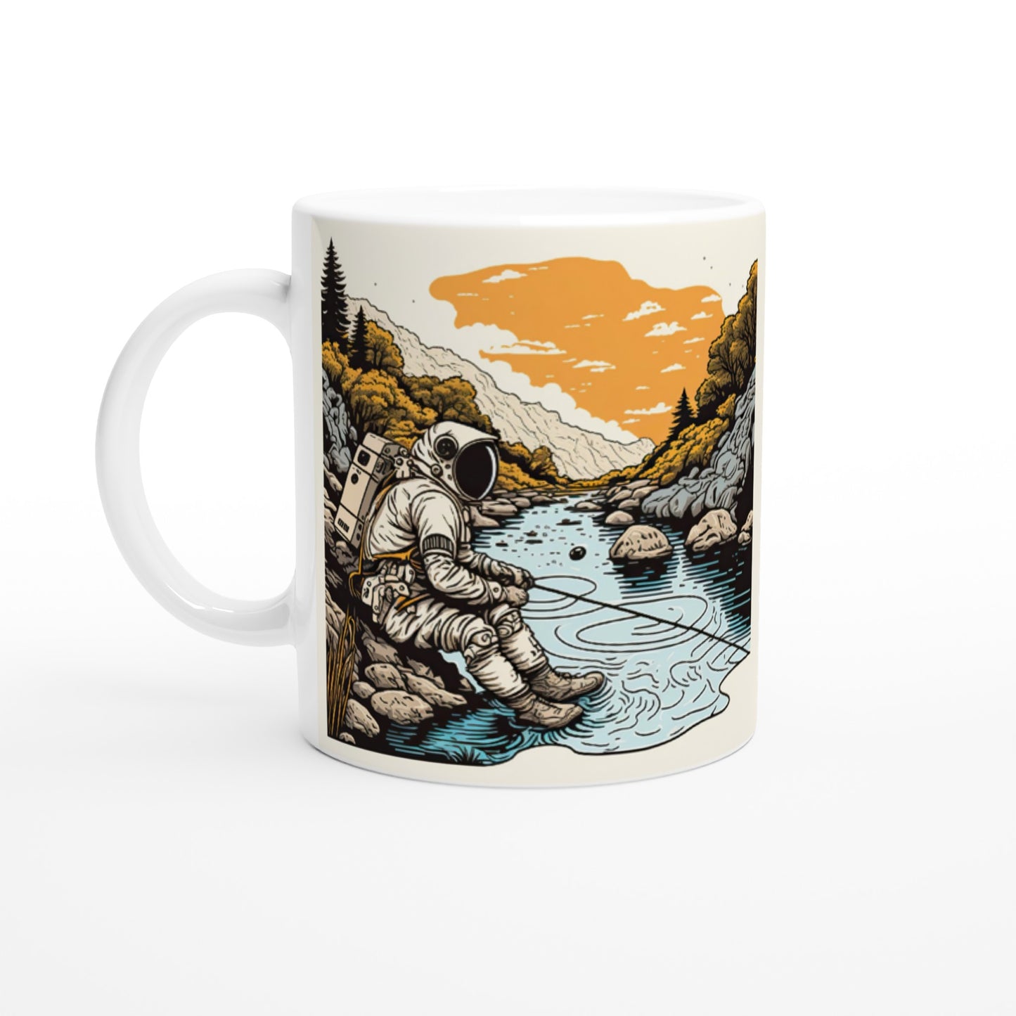 Peronalisierte Tasse (bedruckt) - in Museumsqualität - Fishing Astronaut - Buzz - Angeln - Astronaut - Natur - Posterleisten - USA - Fineart - Posterrahmen  - Wandkunst - Holzrahmen - Poster with frame - people of color - artwork - art brand - printed cup personalized - Holzleisten - pixelboys - Kunstdrucke - wandbilder - wall art - Kunst auf Tassen  - Office Poster - Gastrotassen - Wanddekoration - Acrylkunst - Geschenkidee - Office Poster - Acryldruck - Abstrakte Kunst -