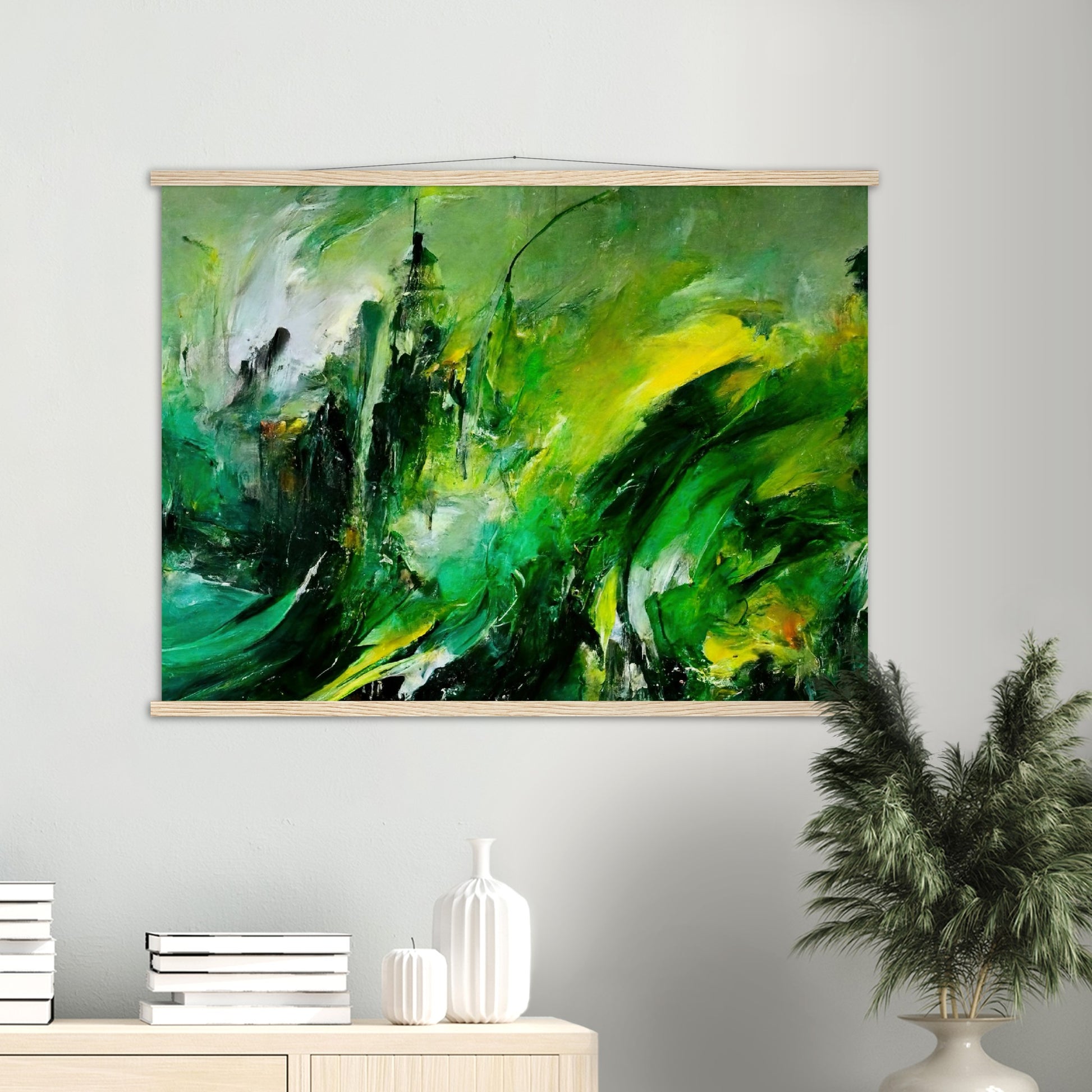 Poster mit Leisten (Holz) - „Revenge of Nature“ - The Capitol - Washington D.C. - Ölgemälde - Capitol - Abstract - USA - Planet - Fineart - Green Sea - Wandkunst - Holzrahmen - Poster with frame - Abstract Green - artwork - art brand - printed cup personalized - Holzleisten - pixelboys - Kunstdrucke - wandbilder - wall art - Kunst auf Tassen  - Office Poster - Gastrotassen - Wanddekoration - Fineart  - Colorfull - Dynamic - Acrylkunst - Geschenkidee - Office Poster - Acryldruck - Abstrakte Kunst -