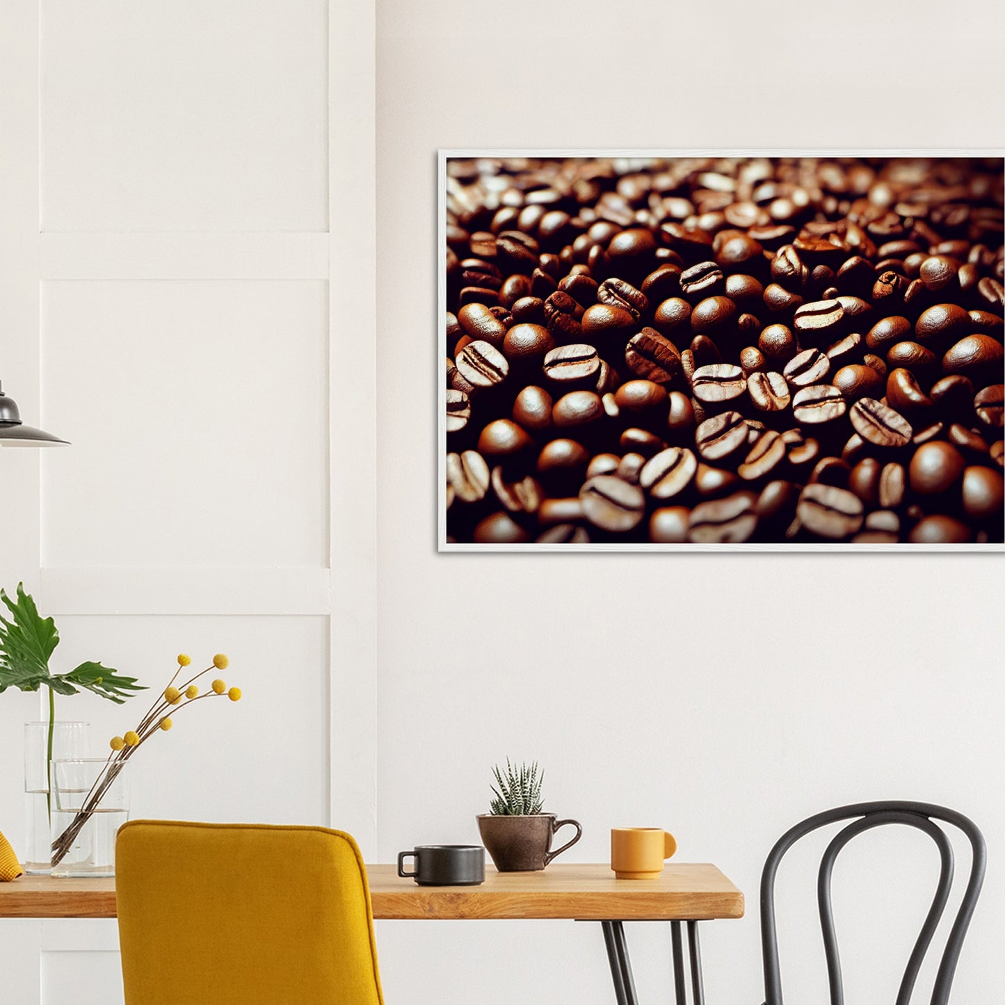 Poster mit Rahmen (Holz) in Museumsqualität - Coffee Beans - Personalisierbar - customized - Coffee Passion - Wandkunst - Kunstdruck - Acryldruck - Kunstwerk - Office Poster - Poster mit Rahmen - Kaffee Tasse - Poster mit Leisten - Bedruckte Tassen - Kunst Marke - Art Brand - Kunstdrucke - Papier: 250g/qm - Künstler: Pixelboys - Office Poster - Poster with frame - Geschenkidee - Kaffee Liebe - Coffee passion, Kaffeehaus - Coffee to go - Atelier Wien - Atelier Austria - Atelier USA -