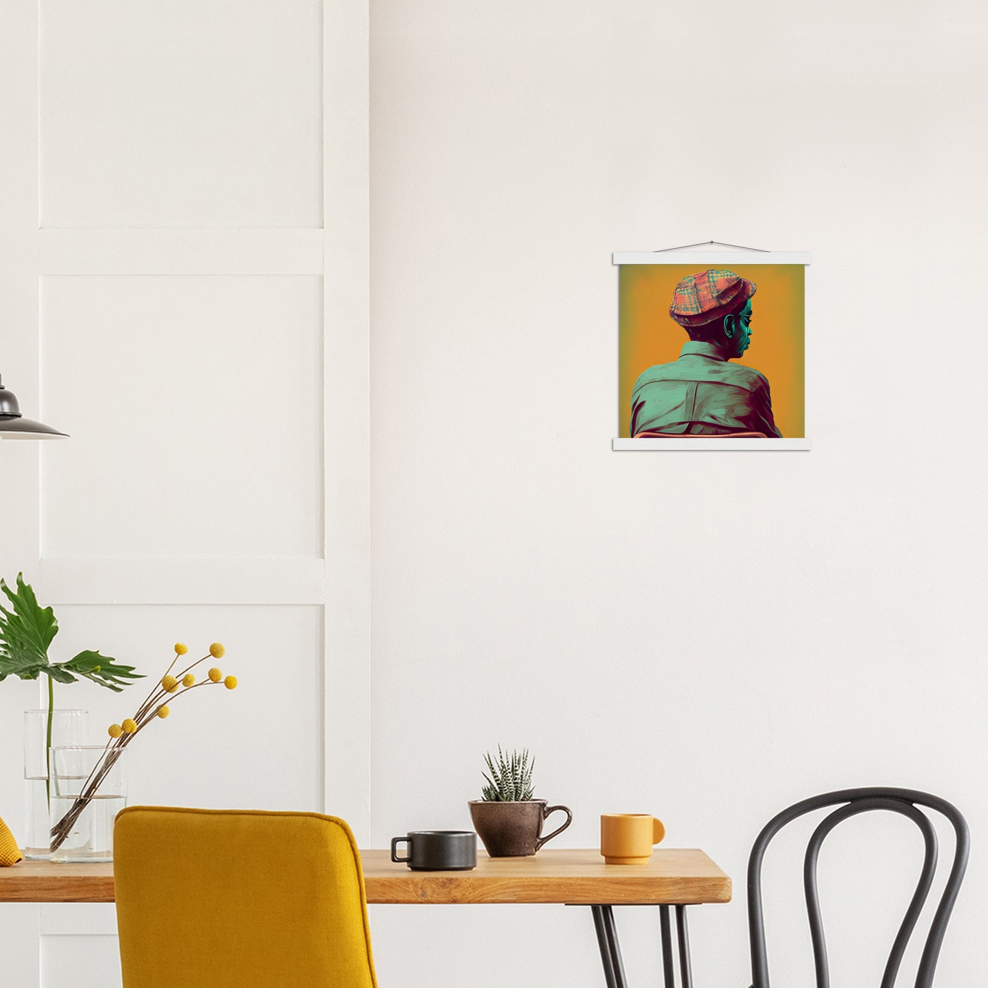 Poster mit Leisten (Holz) - in Museumsqualität - Listening - The Father - Conrad - rasism - motherhood - Posterleisten - USA - Fineart - Posterrahmen  - Wandkunst - Holzrahmen - Poster with frame - people of color - artwork - art brand - printed cup personalized - Holzleisten - pixelboys - Kunstdrucke - wandbilder - wall art - Kunst auf Tassen  - Office Poster - Gastrotassen - Wanddekoration - Acrylkunst - Geschenkidee - Office Poster - Acryldruck - Abstrakte Kunst - Family Art -