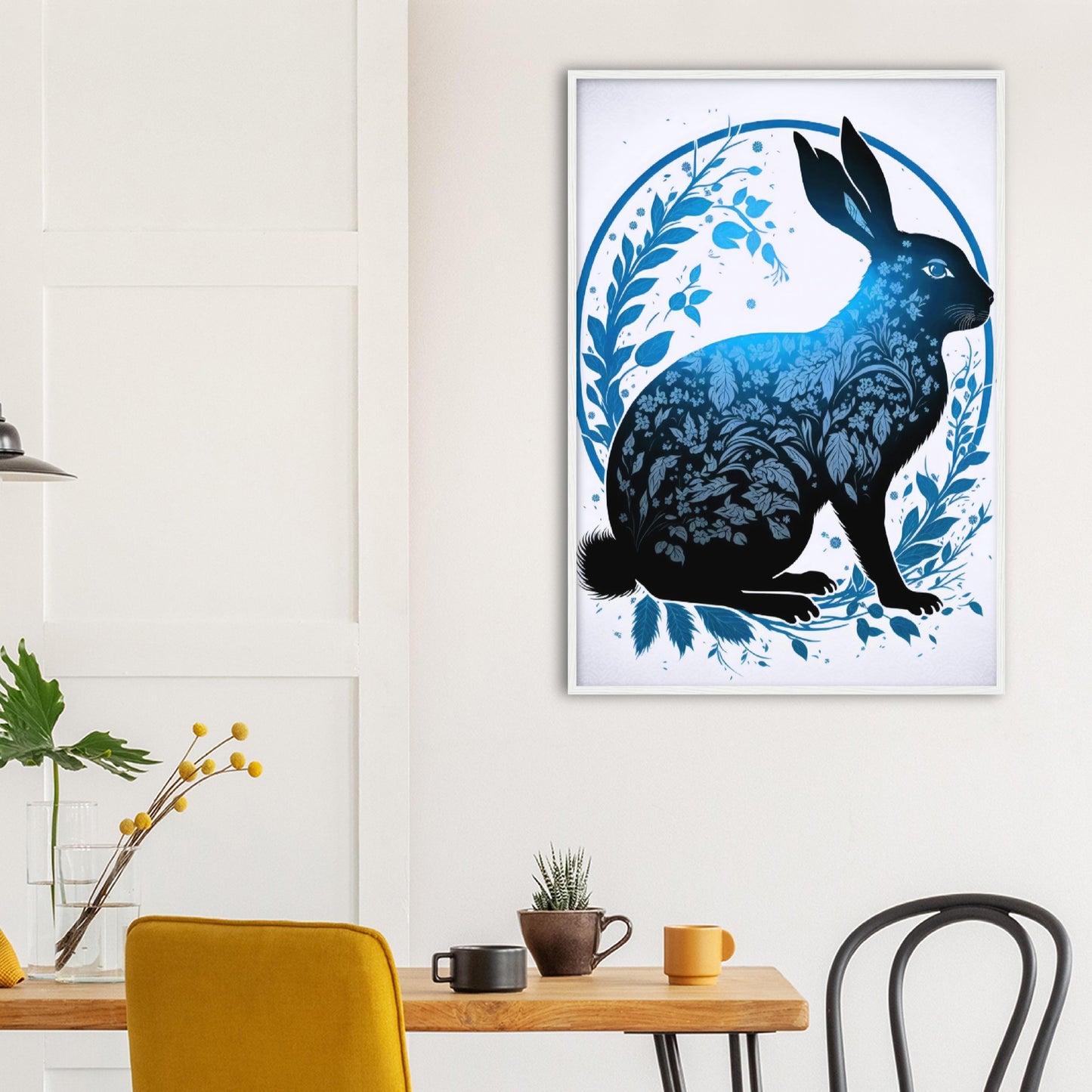 Poster mit Rahmen -  癸卯 - Water Rabbit