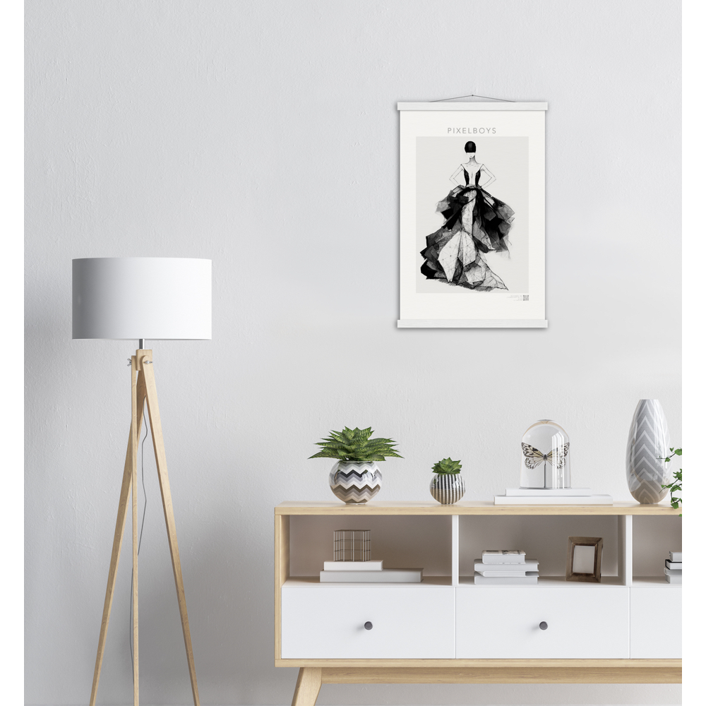 Haute Couture - Poster Set mit Leisten aus Holz - Haute Couture - No. 7 - "Rose" - Künstler: "The Unknown Artist Nb. 517" Wandbilder - Pixelboys - Atelier - Milano - Berlin - Munich - Madrid - New York - Dubai - Paris - Tokio - Rom - Lisbon - Ottawa - Melbourne -