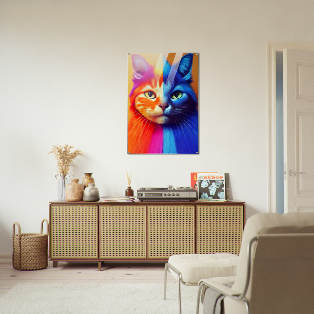 Acrylbild - Orangefarbener Stubentiger Katze "Mia" Online XXL Poster Store - 