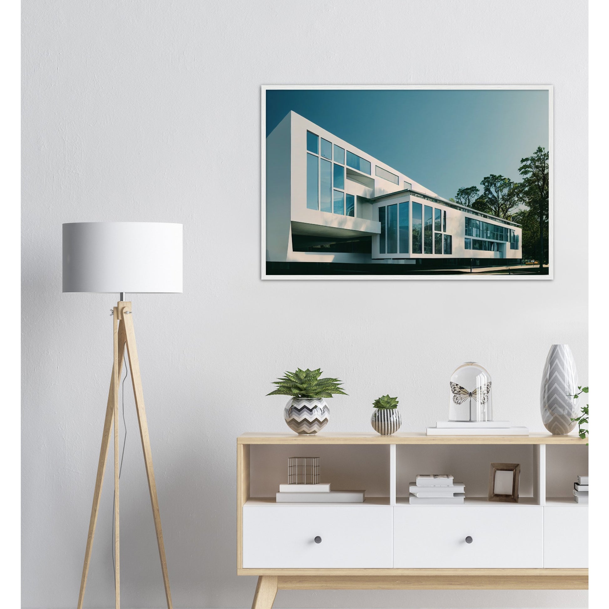 Poster mit Rahmen (Holz) - Museumsqualität - Modern Architecture - Barcelona - Fineart - Wandkunst - Poster with frame - vintage architecture - future architecture spain - home castle - artwork - art brand - printed cup personalized - pixelboys - madrid - Kunstdrucke - wandbilder - wall art - Kunst auf Tassen - Office Poster - Gastrotassen - Wanddekoration - Geschenkidee - Skyline - Barcelona - city Architecture - urbanism -