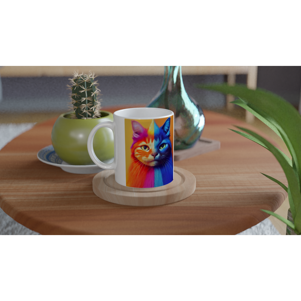 Personalisierte Tasse - Orangefarbener Stubentiger Katze "Mia"