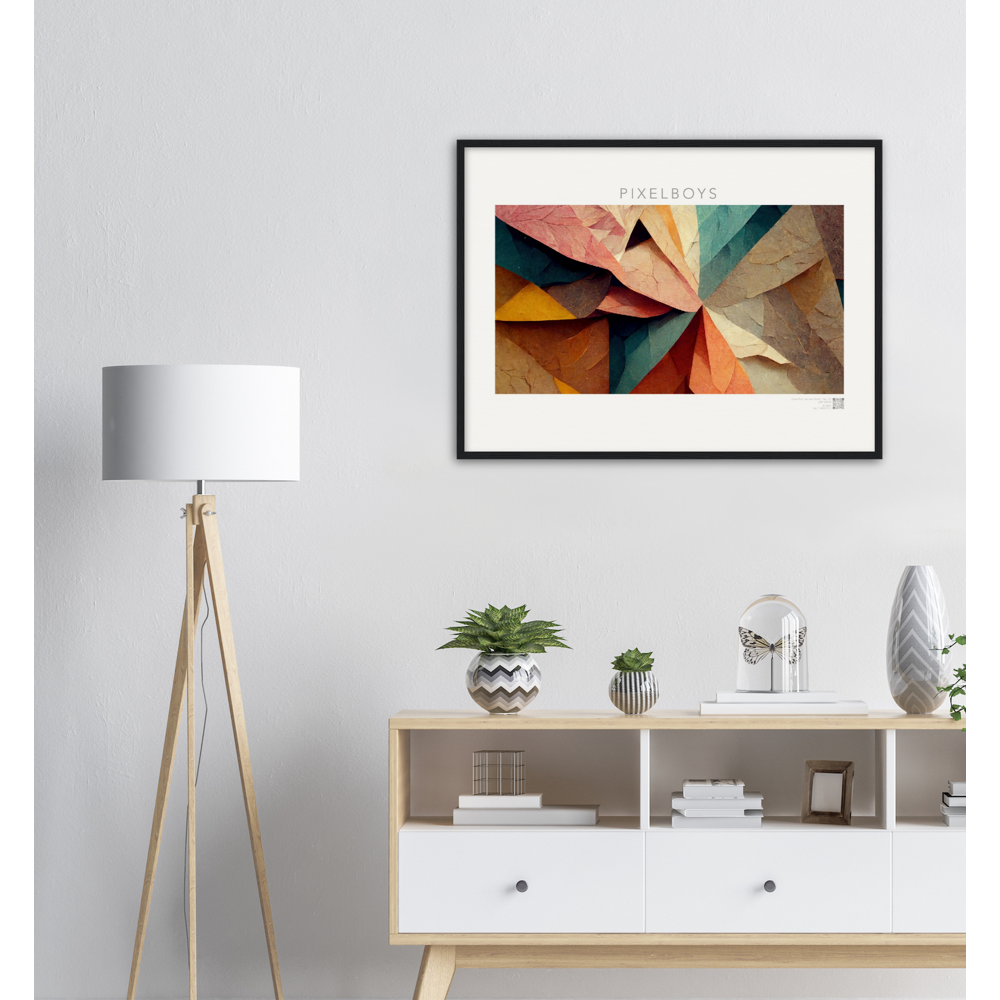 Poster Set mit Rahmen aus Holz - Paper Fall-No. 3: "Autumn Swirl" - "Herbstwirbel" - Künster: John Grayst - Pixelboys - Herbst Poster - Herbst Motive - Poster & Wandbilder - Online Shop - Kaufen Sie hier Ihr neues Poster Set -