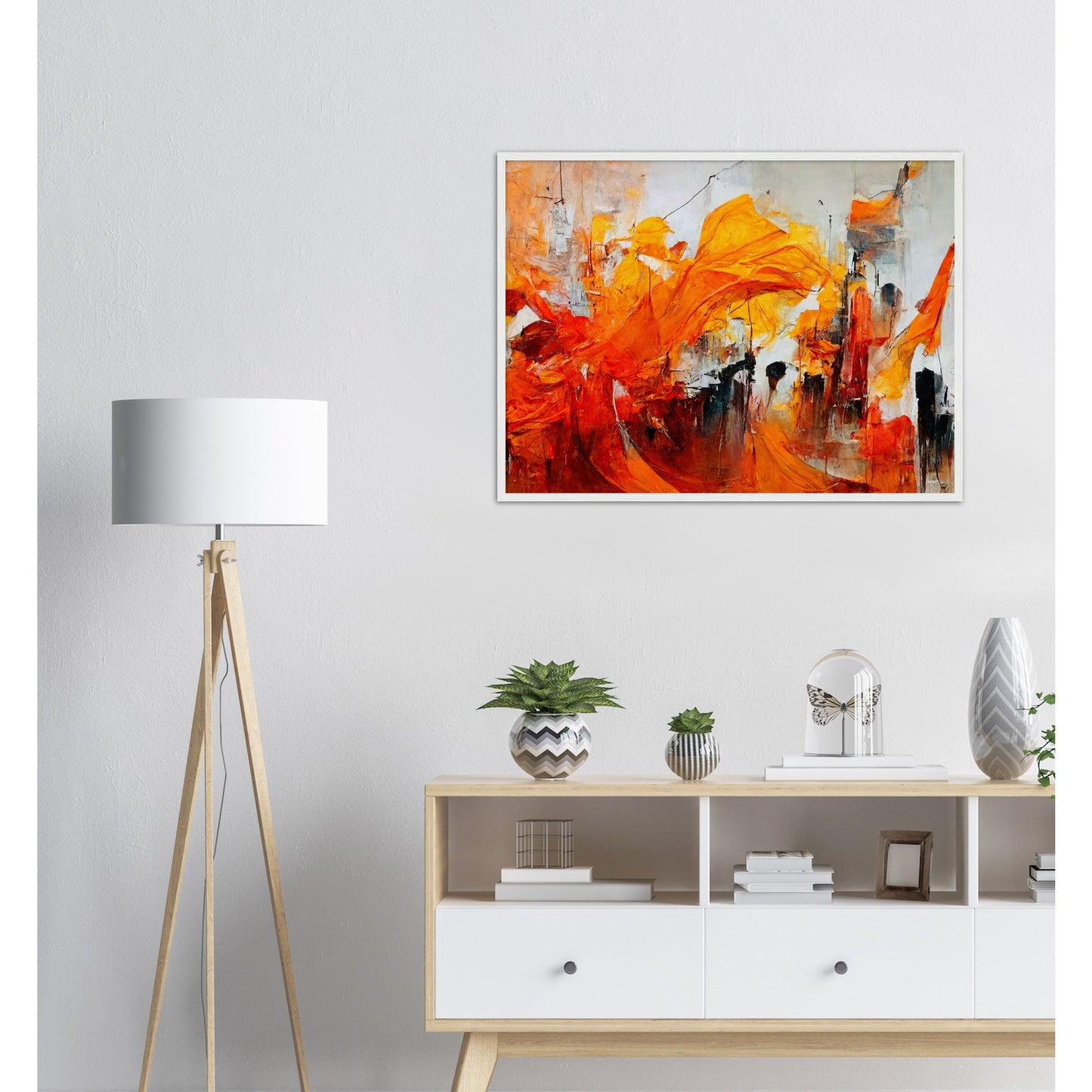 Poster mit Holzrahmen - in Museumsqualität - “Urban Indian Summer“ - autumn - Neu-Delhi - Kalkutta- Ölgemälde - Abstract - India Art - Posterleisten - Fineart - Posterrahmen  - Wandkunst - Holzrahmen - Poster with frame - Abstract Orange - artwork - art brand - printed cup personalized - Holzleisten - pixelboys - Kunstdrucke - wandbilder - wall art - Kunst auf Tassen  - Office Poster - Gastrotassen - Wanddekoration - Fineart  - Acrylkunst - Geschenkidee - Office Poster - Acryldruck - Abstrakte Kunst -