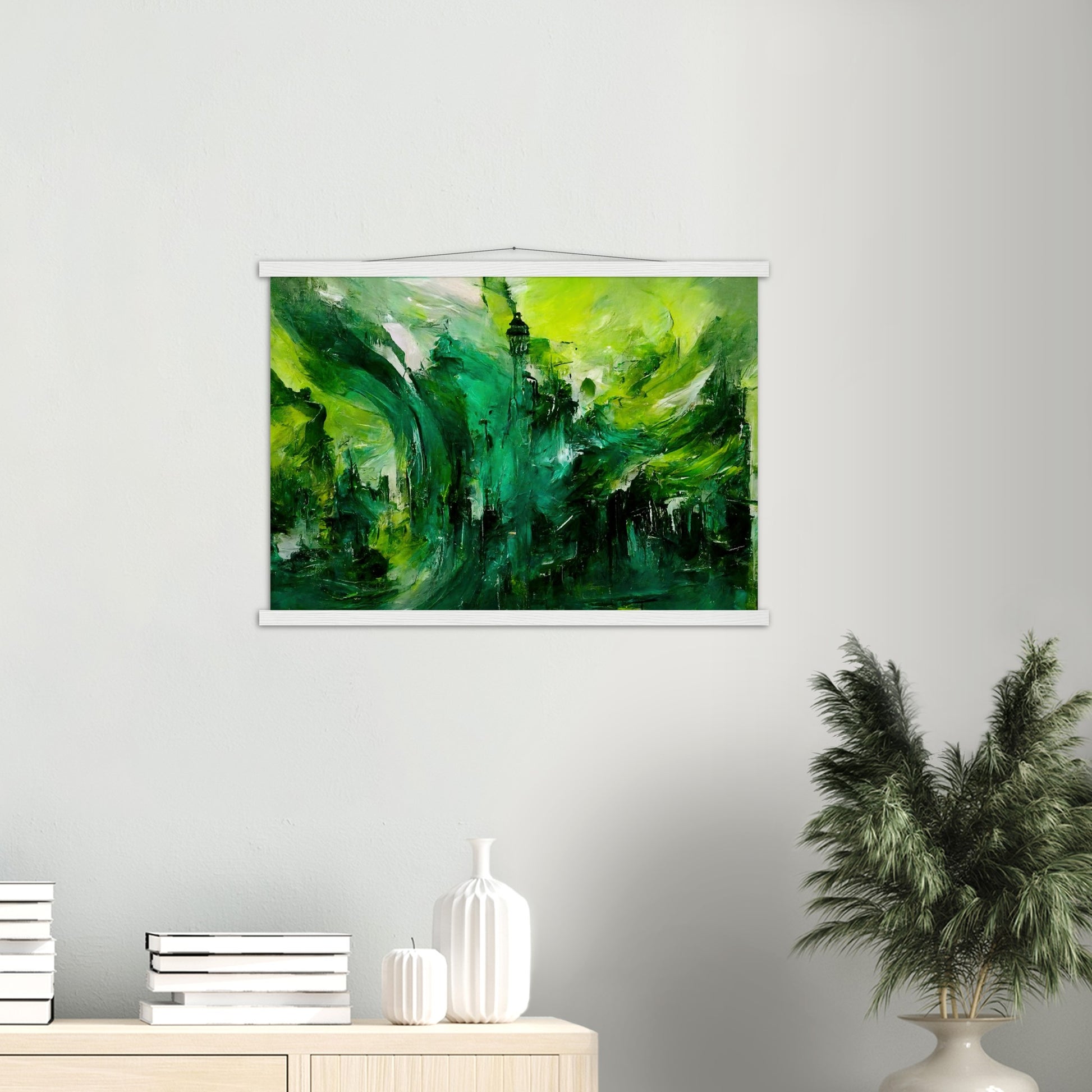 Poster mit Leisten (Holz) - in Museumsqualität - Storm over London - „Revenge of Nature“ - Ölgemälde - Grüner Sturm - Abstract - London - Planet - Fineart - Green Sea - Wandkunst - Holzrahmen - Poster with frame - Abstract Green - artwork - art brand - printed cup personalized - Holzleisten - pixelboys - Kunstdrucke - wandbilder - wall art - Kunst auf Tassen  - Office Poster - Wanddekoration - Fineart  - Colorfull - Dynamic - Acrylkunst - Geschenkidee - Office Poster - Acryldruck - Abstrakte Kunst -