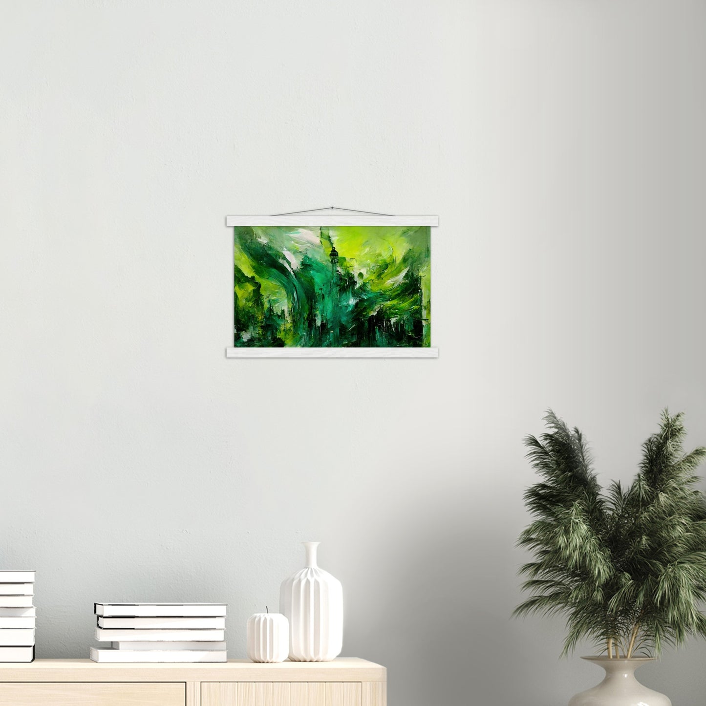 Poster mit Leisten (Holz) - in Museumsqualität - Storm over London - „Revenge of Nature“ - Ölgemälde - Grüner Sturm - Abstract - London - Planet - Fineart - Green Sea - Wandkunst - Holzrahmen - Poster with frame - Abstract Green - artwork - art brand - printed cup personalized - Holzleisten - pixelboys - Kunstdrucke - wandbilder - wall art - Kunst auf Tassen  - Office Poster - Wanddekoration - Fineart  - Colorfull - Dynamic - Acrylkunst - Geschenkidee - Office Poster - Acryldruck - Abstrakte Kunst -