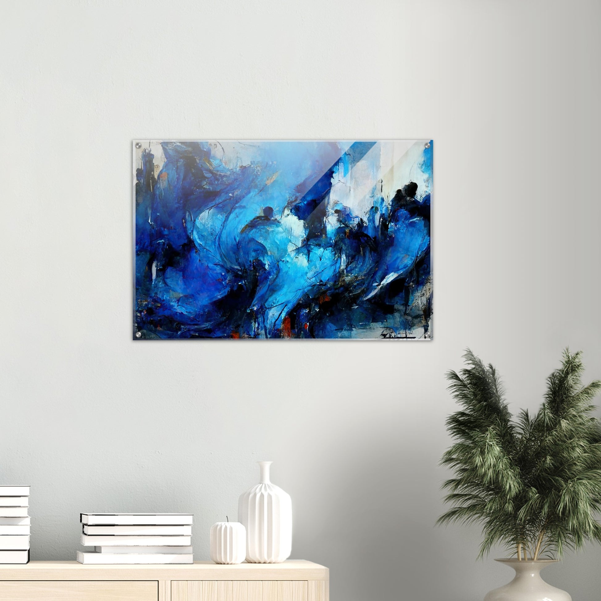 Acrylbild auf Glas in Museumsqualität - Blue Revolution - Art of Cubism - Fineart - Peace - Wandkunst - Mankind - Poster with frame - Abstract Blue Kollektion - artwork - art brand - printed cup personalized - pixelboys - Kunstdrucke - wandbilder - wall art - Kunst auf Tassen - vintage art - Office Poster - Gastrotassen - Wanddekoration - Geschenkidee  - political peace - freedom - uno - Geschenkidee - Acrylkunst - blauhelme - Geschenkidee - Office Poster - Acryldruck -