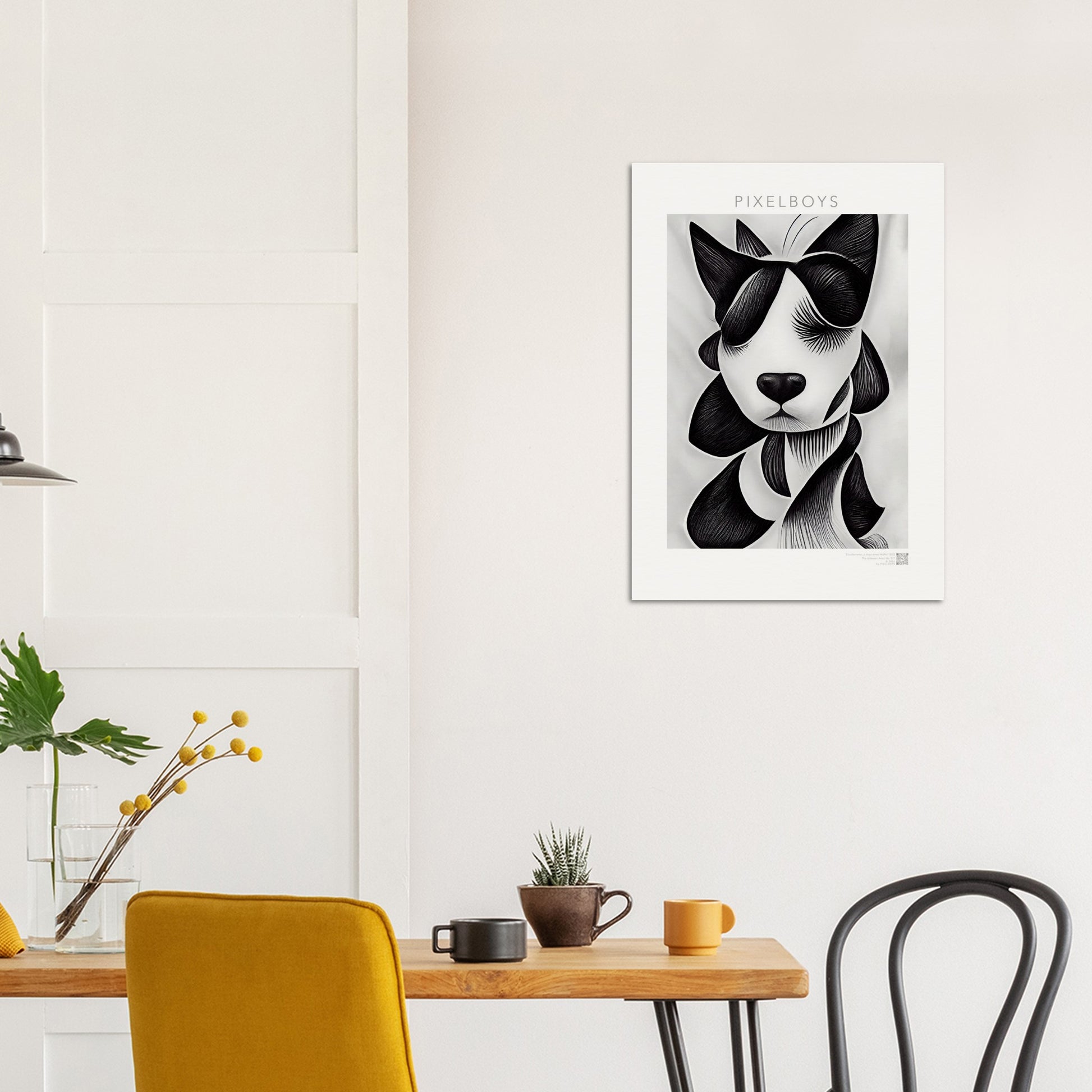 Poster in Museumsqualität - Doodlemania "a dog named Muffin"- No.4 - Wandbild - doodle mania art collection - wall art - Hunde - Doodle Kunst - dogs- doodle posters and art prints - Poster mit Rahmen - doodle artwork - Acrylbild - Kunstdruck - Wandbild - office Poster - Poster with frame -  Künstler: Pixelboys & The Unknown Artist Nb.517 - keith haring - Gastro Art - anti stress art - Art Brand - Kunstdruck -