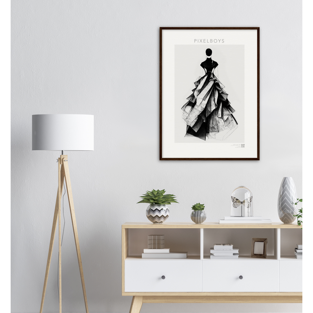 Haute Couture - Poster Set mit Rahmen aus Holz - Haute Couture - No. 5 - "Ambre" - Künstler: "The Unknown Artist Nb. 517" Wandbilder - Kunstdrucke - Pixelboys - Atelier - Milano - Berlin - Munich - Madrid - New York - Dubai - Paris - Tokio - 