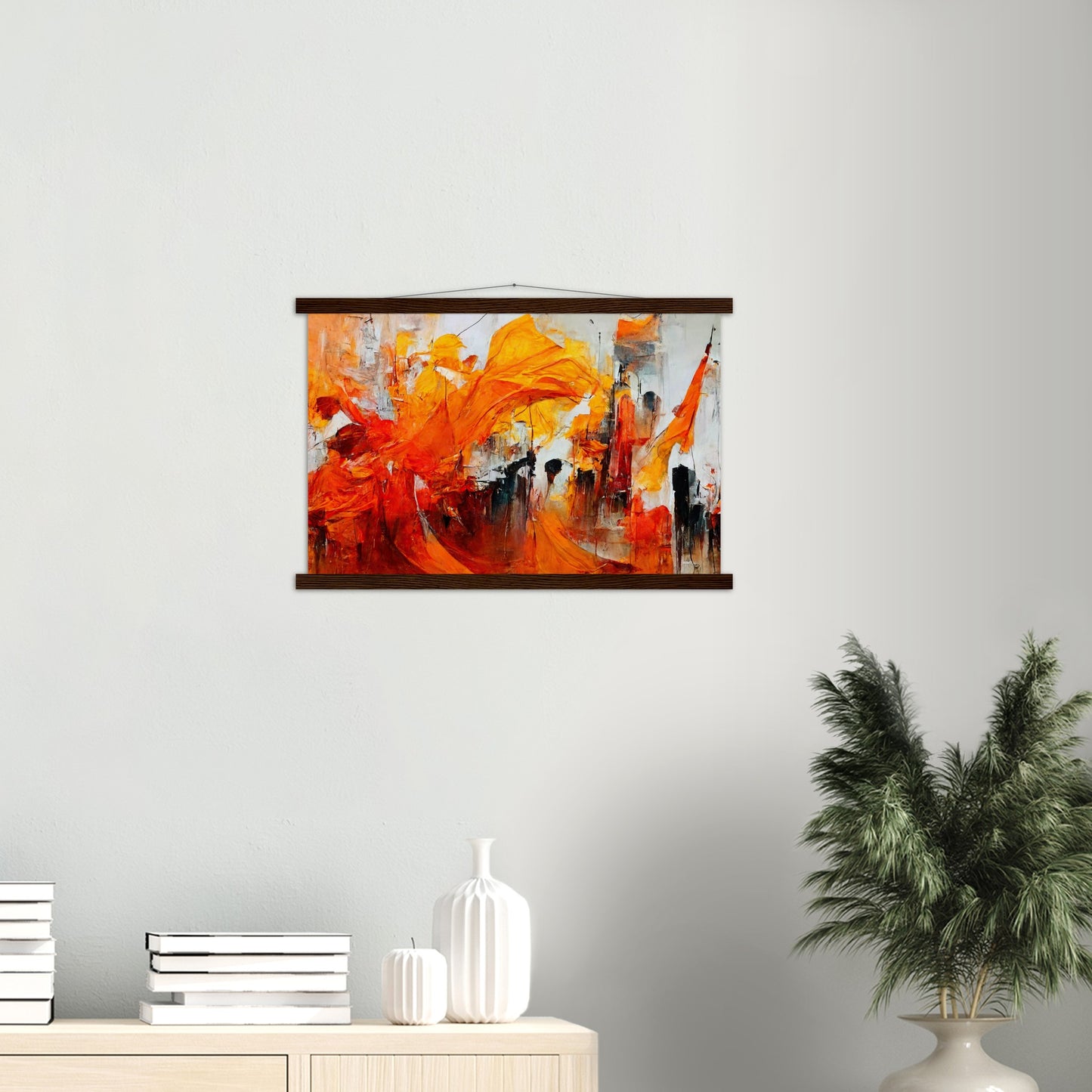 Poster mit Holzleisten - “Urban Indian Summer“ - autumn - Neu-Delhi - Kalkutta- Ölgemälde - Abstract - India Art - Posterleisten - Fineart - Posterrahmen  - Wandkunst - Holzrahmen - Poster with frame - Abstract Orange - artwork - art brand - printed cup personalized - Holzleisten - pixelboys - Kunstdrucke - wandbilder - wall art - Kunst auf Tassen  - Office Poster - Gastrotassen - Wanddekoration - Fineart - Dynamic - Acrylkunst - Geschenkidee - Office Poster - Acryldruck - Abstrakte Kunst -