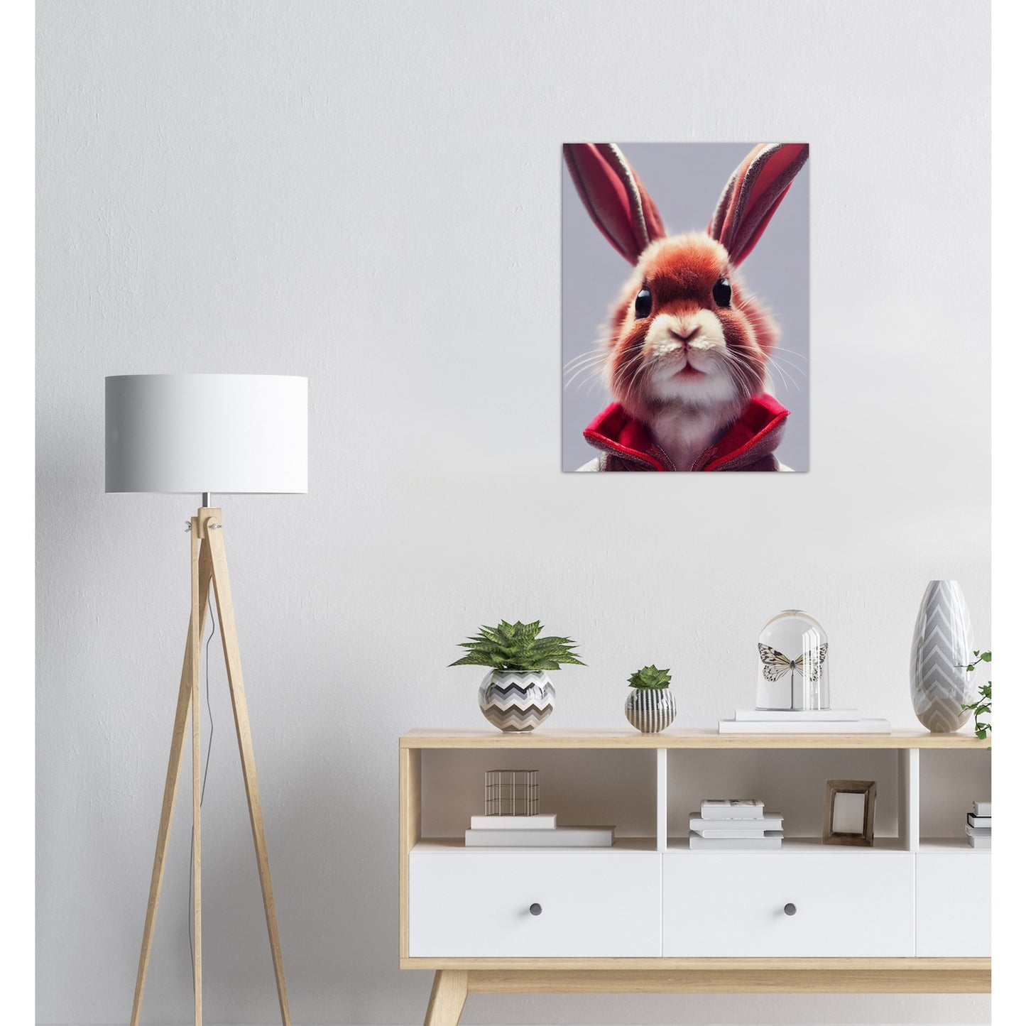 Poster in Museumsqualität - Bunny in grey red tracksuit - "Julius" - personalized mug - customized mug - Cute rabbit - Marke:- Pixelboys - Brand - Art Prints - Marke - Wandkunst - Papierstärke: 250g/qm - Wall Art - Bunny crey - Skater Betty - Hasen Gang - Original - Künstler:Pixelboys - Poster with frame - Office Poster - Trend - Wandschmuck - Atelier USA - 