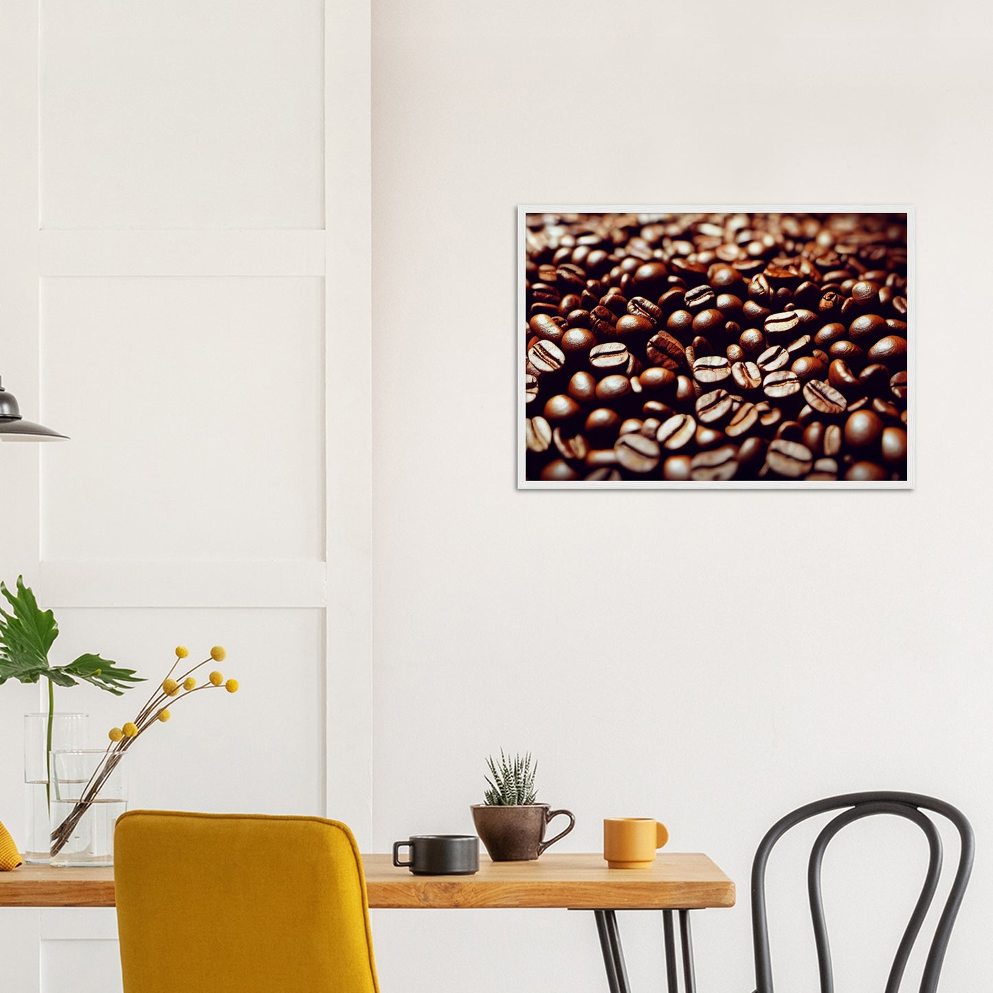 Poster mit Rahmen (Holz) in Museumsqualität - Coffee Beans - Personalisierbar - customized - Coffee Passion - Wandkunst - Kunstdruck - Acryldruck - Kunstwerk - Office Poster - Poster mit Rahmen - Kaffee Tasse - Poster mit Leisten - Bedruckte Tassen - Kunst Marke - Art Brand - Kunstdrucke - Papier: 250g/qm - Künstler: Pixelboys - Office Poster - Poster with frame - Geschenkidee - Kaffee Liebe - Coffee passion, Kaffeehaus - Coffee to go - Atelier Wien - Atelier Austria - Atelier USA -