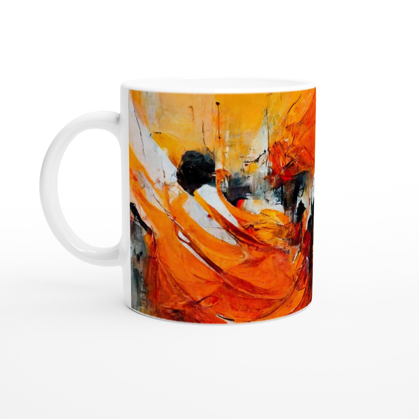 Sammeltasse (bedruckt) - „Strolling in Amsterdam“ - Orange Pain - autumn - Ölgemälde - Abstract - Dutch Art - Abstract - Fineart - Herbstsonne - Wandkunst - Holzrahmen - Poster with frame - Abstract Orange - artwork - art brand - printed cup personalized - Holzleisten - pixelboys - Kunstdrucke - wandbilder - wall art - Kunst auf Tassen  - Office Poster - Gastrotassen - Wanddekoration - Fineart  - Colorfull - Dynamic - Acrylkunst - Geschenkidee - Office Poster - Acryldruck - Abstrakte Kunst -