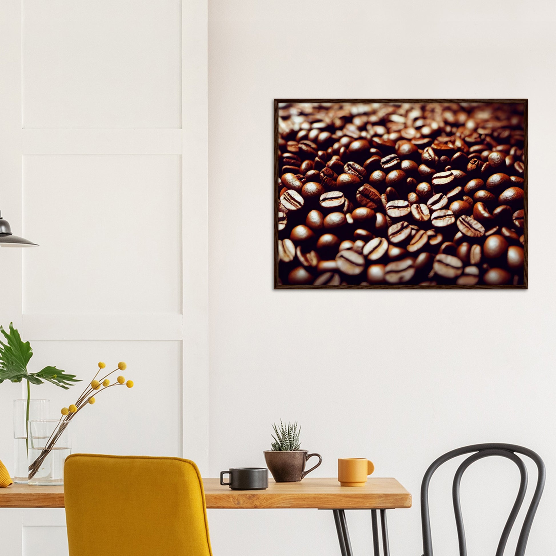 Poster mit Rahmen (Holz) in Museumsqualität - Coffee Beans - Personalisierbar - customized - Coffee Passion - Wandkunst - Kunstdruck - Acryldruck - Kunstwerk - Office Poster - Poster mit Rahmen - Kaffee Tasse - Poster mit Leisten - Bedruckte Tassen - Kunst Marke - Art Brand - Kunstdrucke - Papier: 250g/qm - Künstler: Pixelboys - Office Poster - Poster with frame - Geschenkidee - Kaffee Liebe - Coffee passion, Kaffeehaus - Coffee to go - Atelier Wien - Atelier Austria - Atelier USA -