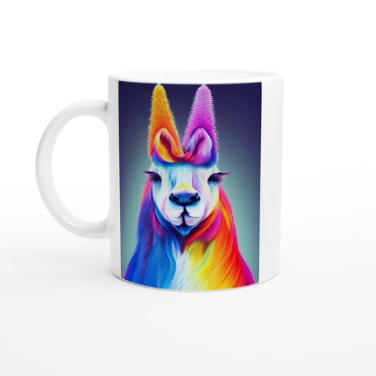 Personalisierbare Tasse - Karma Lama No. 2 - "Edna" - Poster with Lama - Teebecher - Animal - rainbow colors - bunt - multicoloured - Wandkunst - Kunstdruck - Acryldruck - Kunstwerk - Office Poster - Poster mit Rahmen - Kaffee Tasse - Poster mit Leisten - Bedruckte Tassen - Kunst Marke - Art Brand - Kunstdrucke - Papier: 250g/qm - Künstler: Pixelboys/Grayst - Office Poster - Poster with frame - lgbtiq+ - Drag Queens - RuPaul's- Geschenkidee - 