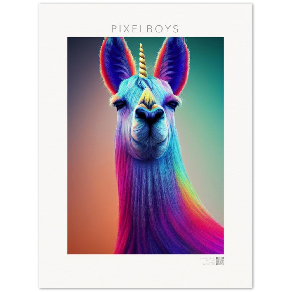 Poster in Museumsqualität - Karma Lama No. 3 - "Bob" - Wandbild - Bob the Drag Queen - LGBTQI+ - Christopher Street Day - Pride Month - Lesbian - Gay - Bisexual - Transgender - Queer & Intersexual - rainbow flag - unicorn - einhorn - rainbow - regenbogen - heteronormativity - Drag Queens - Asexual - Künstler: "John Grayst" - Pixelboys - Atelier - Acryldruck - Museum - Germany - Berlin - USA - America - New York City - Los Angeles - Chicago - Houston - Phoenix - Philadelphia - Paris - Rom -