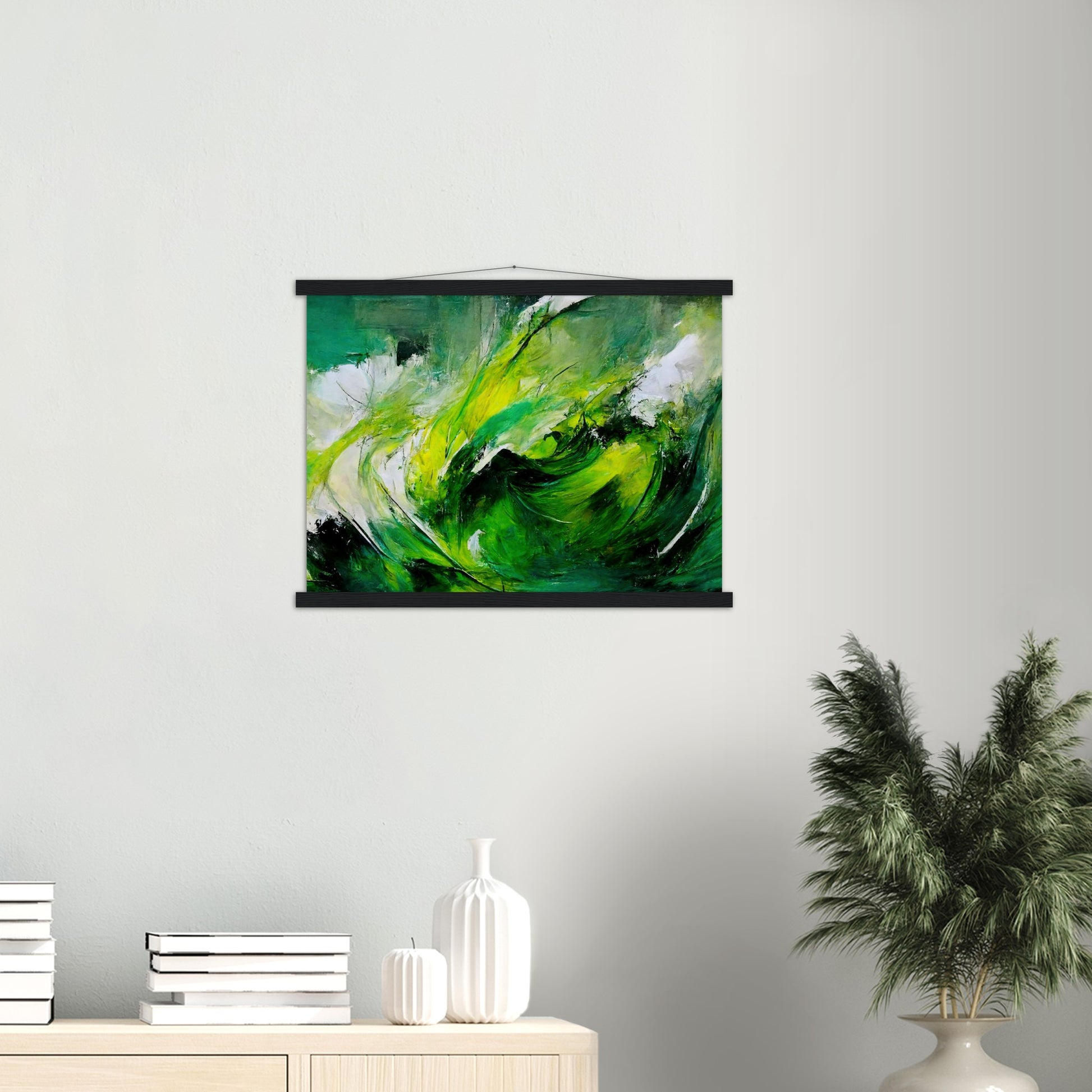 Poster mit Leisten (Holz) in Museumsqualität - Green Storm - Ölgemälde - Grüner Sturm - Abstract - Klima - Planet - Fineart - Green Sea - Wandkunst - Holzleisten - Poster with frame - Abstract Green Kollektion - artwork - art brand - printed cup personalized - pixelboys - Kunstdrucke - wandbilder - wall art - Kunst auf Tassen - Office Poster - Gastrotassen - Wanddekoration - Fineart  - Colorfull - Dynamic - Geschenkidee - Acrylkunst - Geschenkidee - Office Poster - Acryldruck - Abstrakte Kunst -