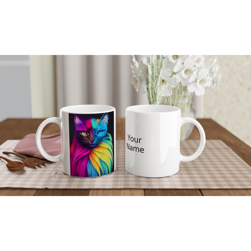 Personalisierte Tasse Regenbogenkatze "Bella" personalisierbar