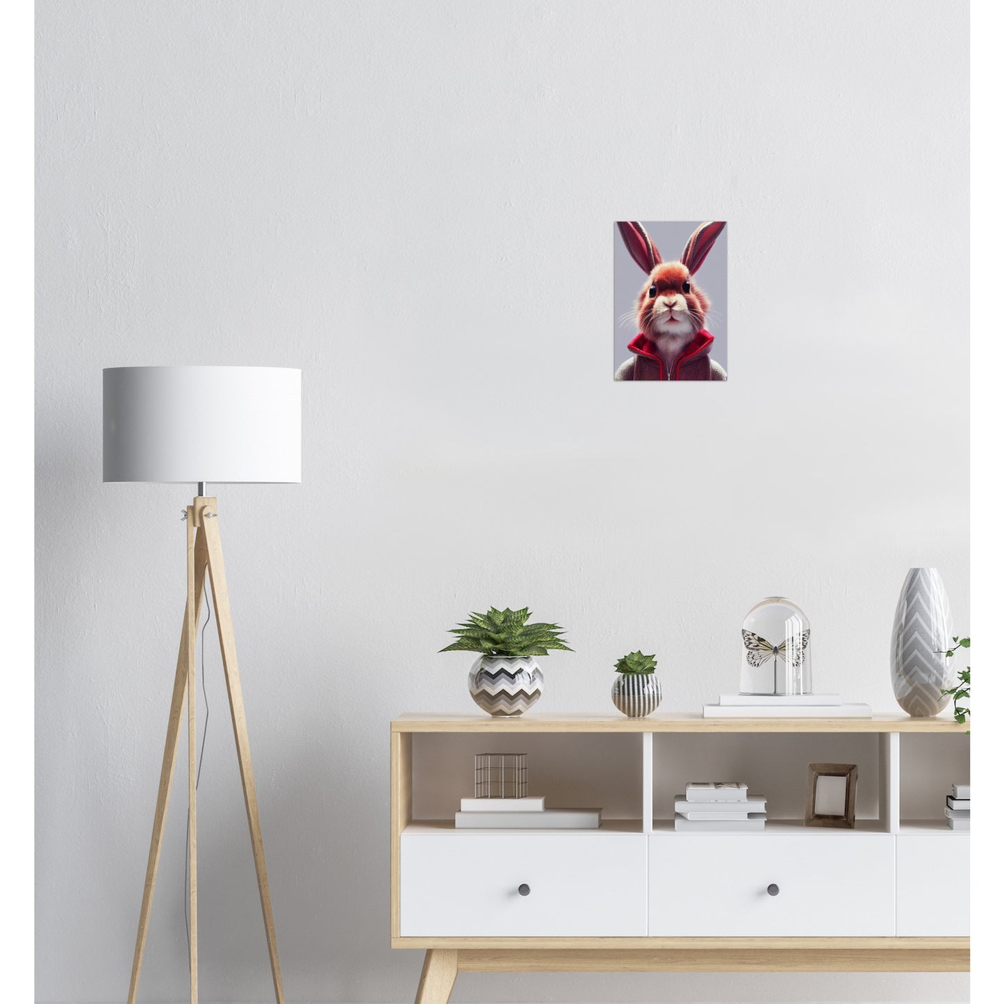 Poster in Museumsqualität - Bunny in grey red tracksuit - "Julius" - personalized mug - customized mug - Cute rabbit - Marke:- Pixelboys - Brand - Art Prints - Marke - Wandkunst - Papierstärke: 250g/qm - Wall Art - Bunny crey - Skater Betty - Hasen Gang - Original - Künstler:Pixelboys - Poster with frame - Office Poster - Trend - Wandschmuck - Atelier USA - 