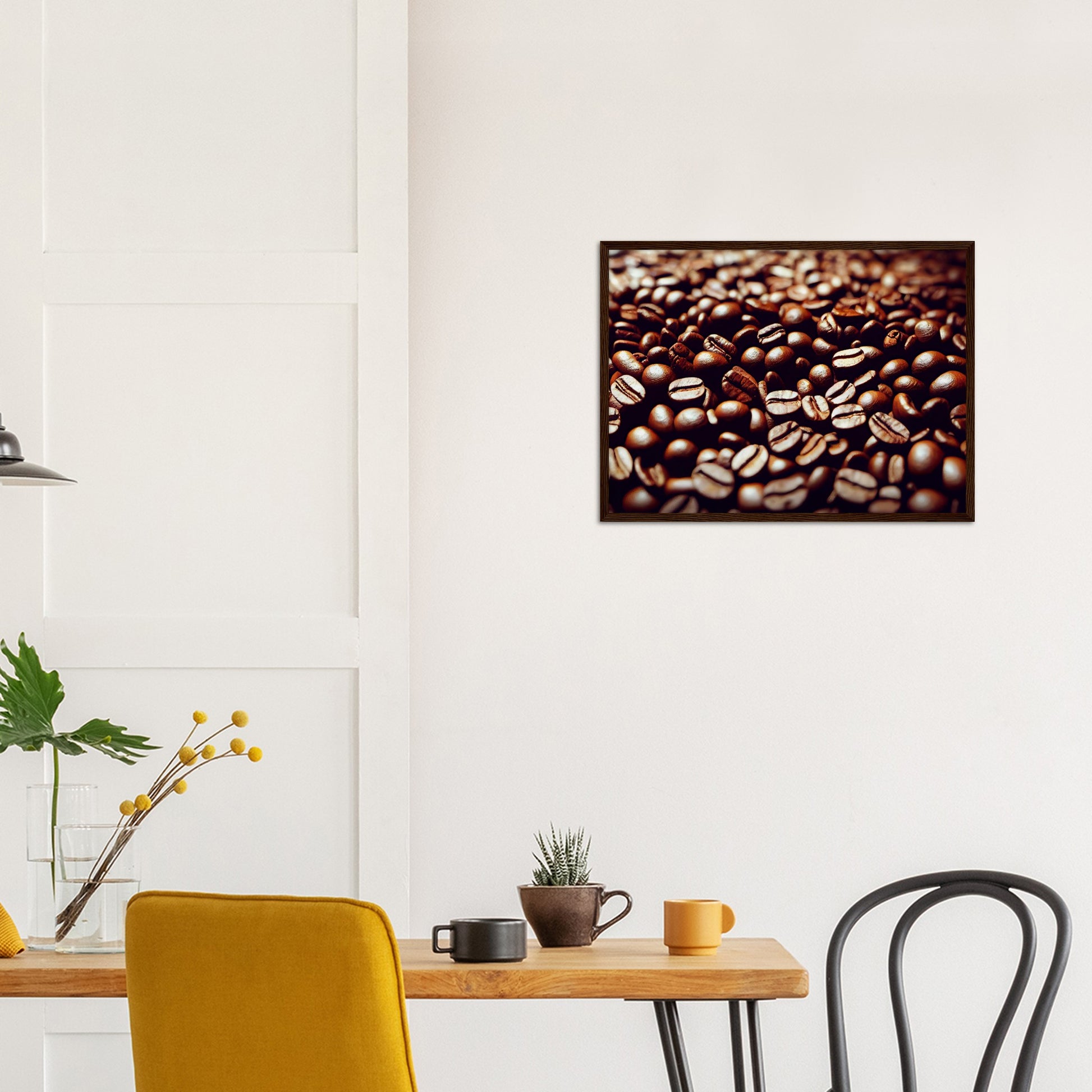 Poster mit Rahmen (Holz) in Museumsqualität - Coffee Beans - Personalisierbar - customized - Coffee Passion - Wandkunst - Kunstdruck - Acryldruck - Kunstwerk - Office Poster - Poster mit Rahmen - Kaffee Tasse - Poster mit Leisten - Bedruckte Tassen - Kunst Marke - Art Brand - Kunstdrucke - Papier: 250g/qm - Künstler: Pixelboys - Office Poster - Poster with frame - Geschenkidee - Kaffee Liebe - Coffee passion, Kaffeehaus - Coffee to go - Atelier Wien - Atelier Austria - Atelier USA -