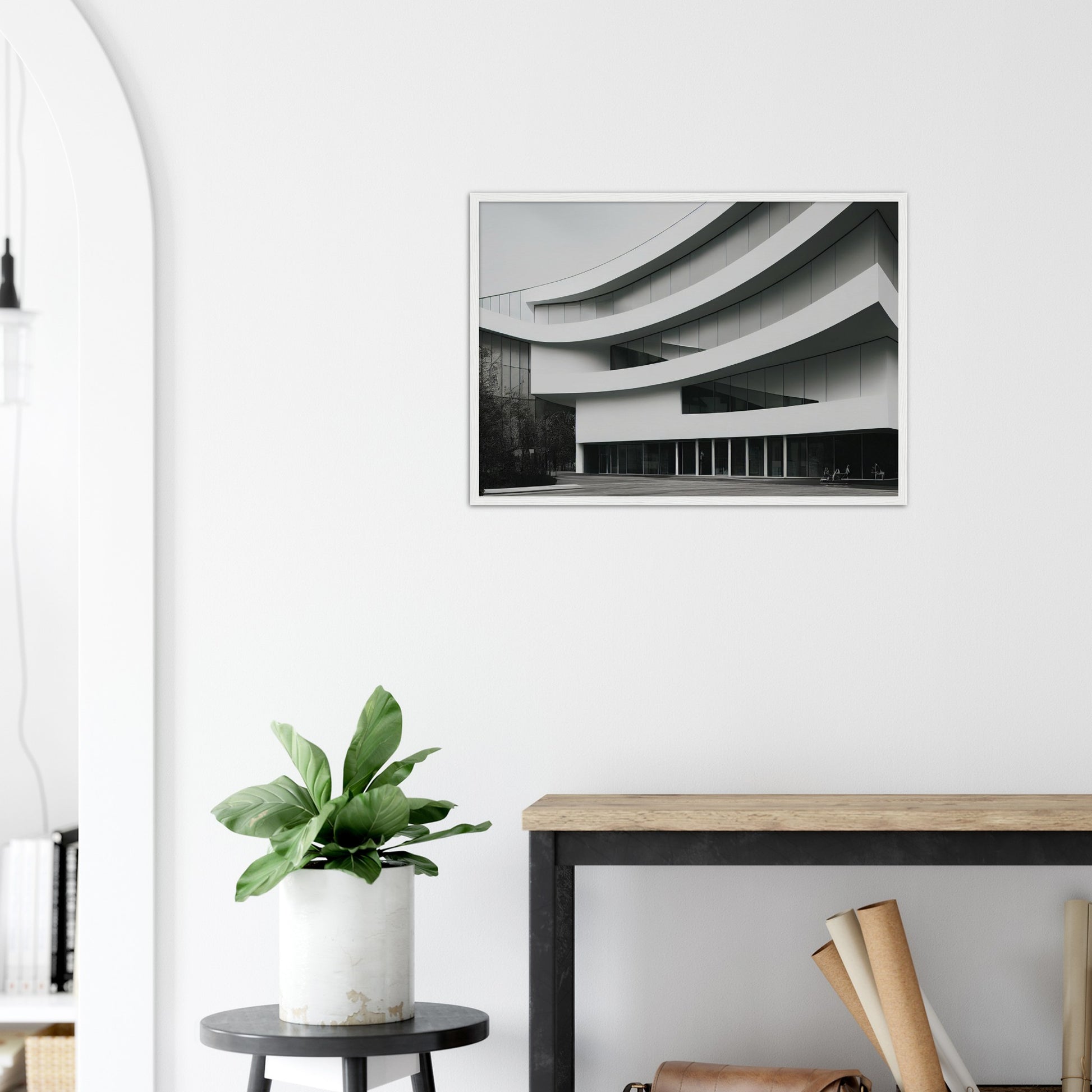 Poster mit Rahmen (Holz) - Modern Architecture - Tokyo - Art Design - Fineart - Wandkunst - Poster with frame - vintage architecture - future architecture Japan - home castle - artwork - art brand - printed cup personalized - pixelboys - japan - Kunstdrucke - wandbilder - wall art - Kunst auf Tassen - Office Poster - Gastrotassen - Wanddekoration - Geschenkidee - Skyline - Tokio - city Architecture - urbanism - Geschenkidee