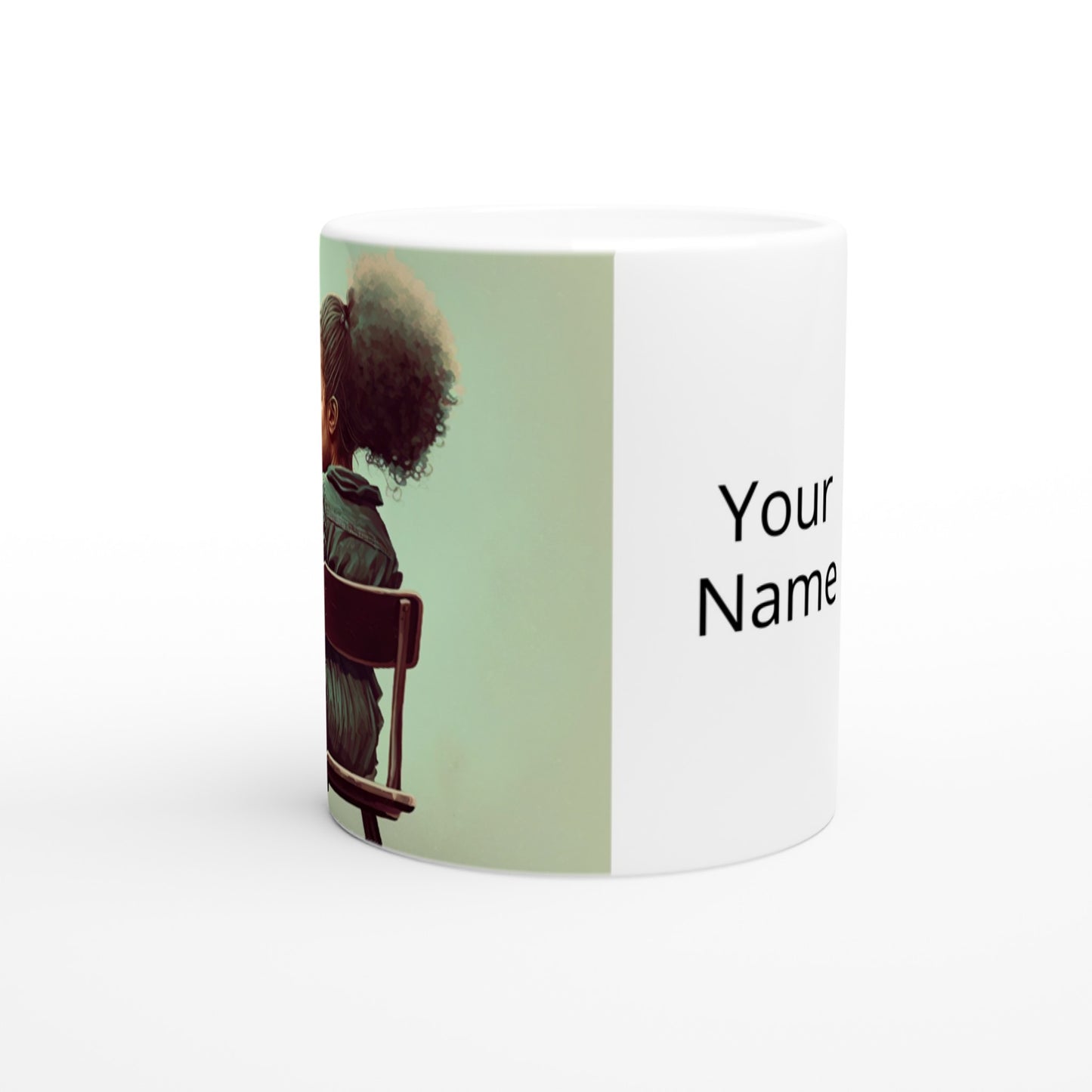 Personalisierte Tasse (bedruckt) - in Museumsqualität - Listening - The daughter - Jessica - rasism - motherhood - Posterleisten - USA - Fineart - Posterrahmen  - Wandkunst - Holzrahmen - Poster with frame - people of color - artwork - art brand - printed cup personalized - Holzleisten - pixelboys - Kunstdrucke - wandbilder - wall art - Kunst auf Tassen  - Office Poster - Gastrotassen - Wanddekoration - Acrylkunst - Geschenkidee - Office Poster - Acryldruck - Abstrakte Kunst - Family Art -