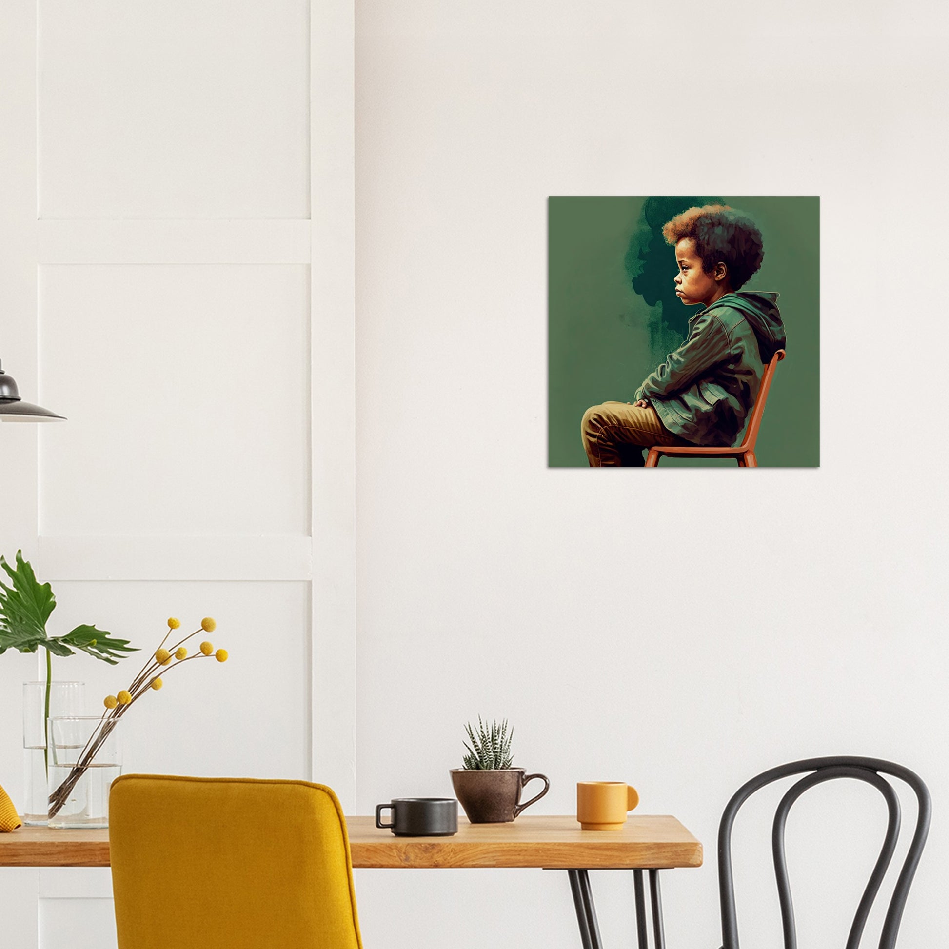 Poster in Museumsqualität - Listening - The Son - Jeffrey - rasism - motherhood - Posterleisten - USA - Fineart - Posterrahmen  - Wandkunst - Holzrahmen - Poster with frame - people of color - artwork - art brand - printed cup personalized - Holzleisten - pixelboys - Kunstdrucke - wandbilder - wall art - Kunst auf Tassen  - Office Poster - Gastrotassen - Wanddekoration - Acrylkunst - Geschenkidee - Office Poster - Acryldruck - Abstrakte Kunst - Family Art -