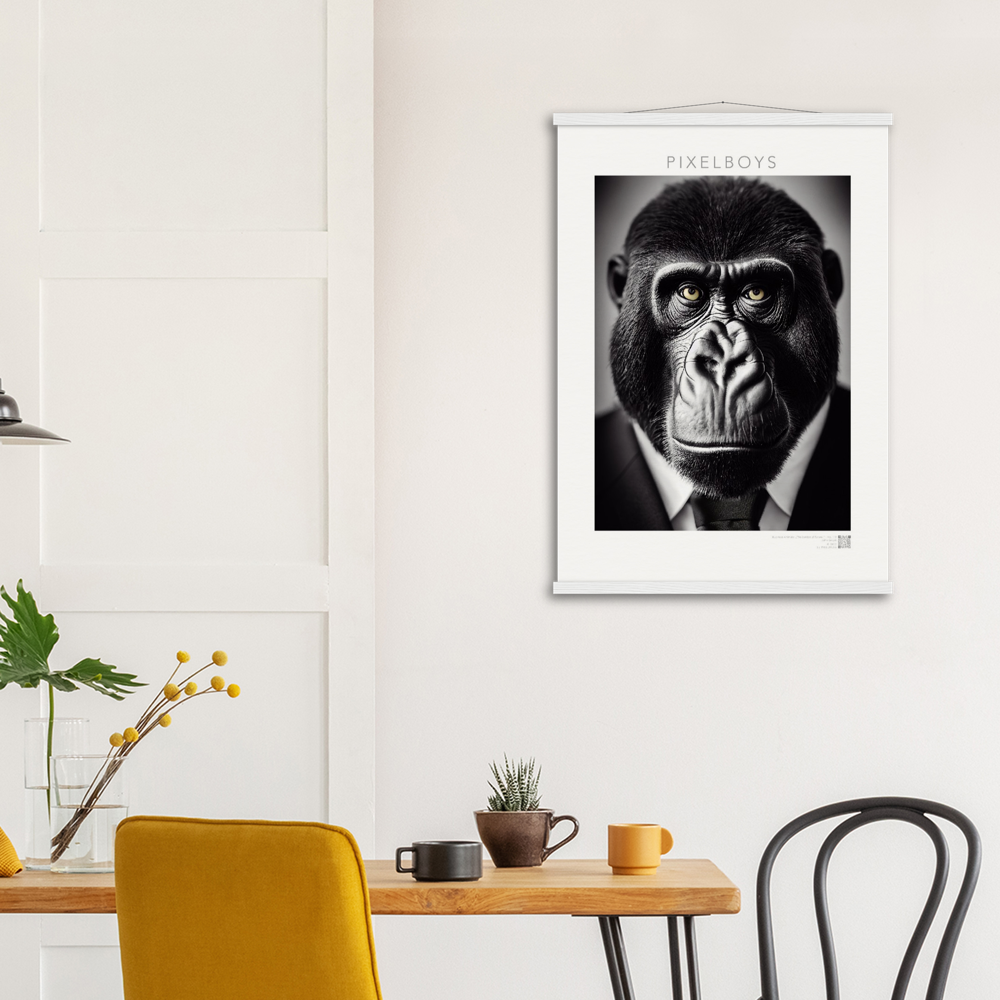 Poster mit Leisten (Holz) - Business Animals No. 1 "Albert" - Künstler: "John Grayst" Kunstdruck - Wandbild - Pixelboys - Atelier - Milano - Berlin - Munich - Madrid - New York - Dubai - Paris - Tokio - Rom - Lisbon - Ottawa - Bern Switzerland - Amsterdam - Seoul - Vancouver -