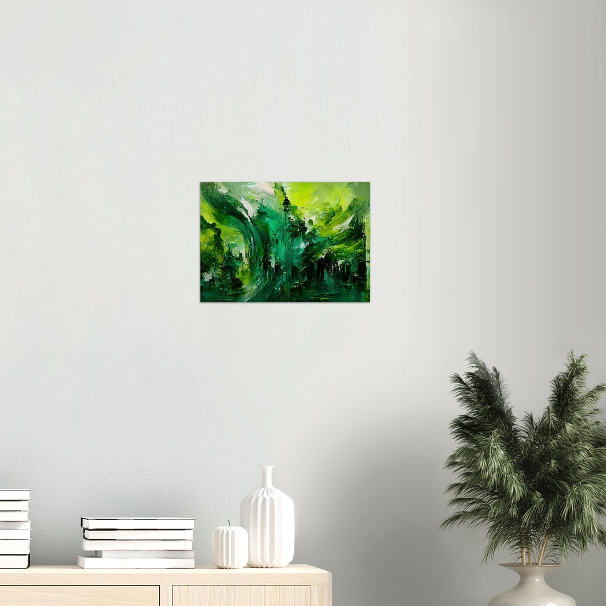 Poster in Museumsqualität - Storm over London - „Revenge of Nature“ - Ölgemälde - Grüner Sturm - Abstract - London - Planet - Fineart - Green Sea - Wandkunst - Holzleisten - Poster with frame - Abstract Green Kollektion - artwork - art brand - printed cup personalized - Holzrahmen - pixelboys - Kunstdrucke - wandbilder - wall art - Kunst auf Tassen  - Office Poster - Gastrotassen - Wanddekoration - Fineart  - Colorfull - Dynamic - Acrylkunst - Geschenkidee - Office Poster - Acryldruck - Abstrakte Kunst -