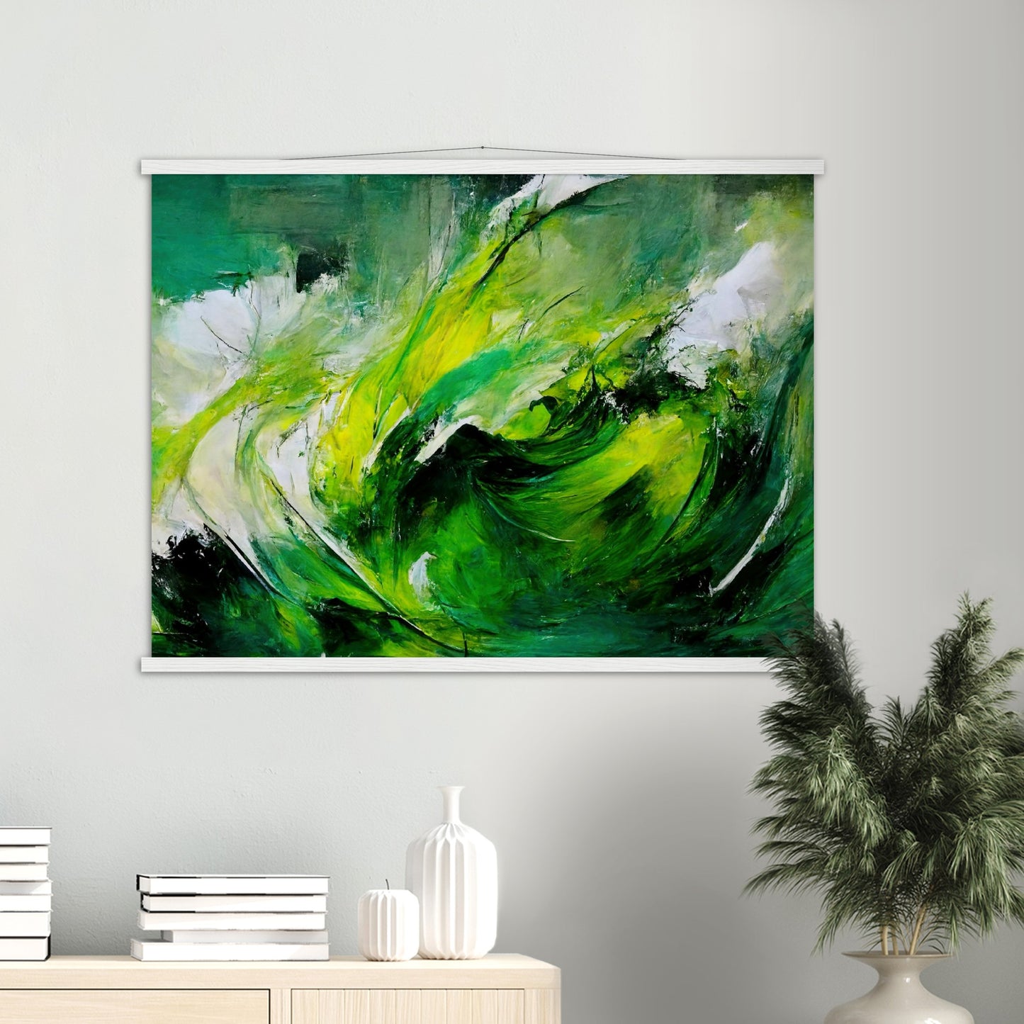 Poster mit Leisten (Holz) in Museumsqualität - Green Storm - Ölgemälde - Grüner Sturm - Abstract - Klima - Planet - Fineart - Green Sea - Wandkunst - Holzleisten - Poster with frame - Abstract Green Kollektion - artwork - art brand - printed cup personalized - pixelboys - Kunstdrucke - wandbilder - wall art - Kunst auf Tassen - Office Poster - Gastrotassen - Wanddekoration - Fineart  - Colorfull - Dynamic - Geschenkidee - Acrylkunst - Geschenkidee - Office Poster - Acryldruck - Abstrakte Kunst -