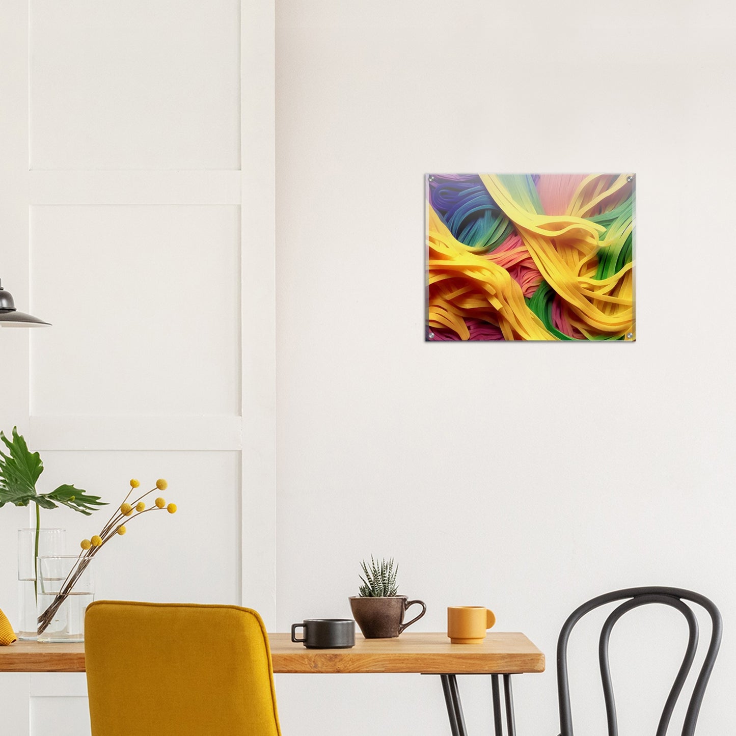 Acrylbild - Noodles upside-down - Pasta Love - Italien - China - Restaurant - Nudeln - Pasta - Teigwaren  - Wandkunst - Kunstdruck - Acryldruck - Kunstwerk - Office Poster - Poster mit Rahmen - Kaffee Tasse - Poster mit Leisten - Bedruckte Tassen - Kunst Marke - Art Brand - Kunstdrucke - Papier: 250g/qm - Künstler: Pixelboys - Poster with frame - Geschenkidee - Atelier Rome - Atelier Bologna - Atelier Milano -