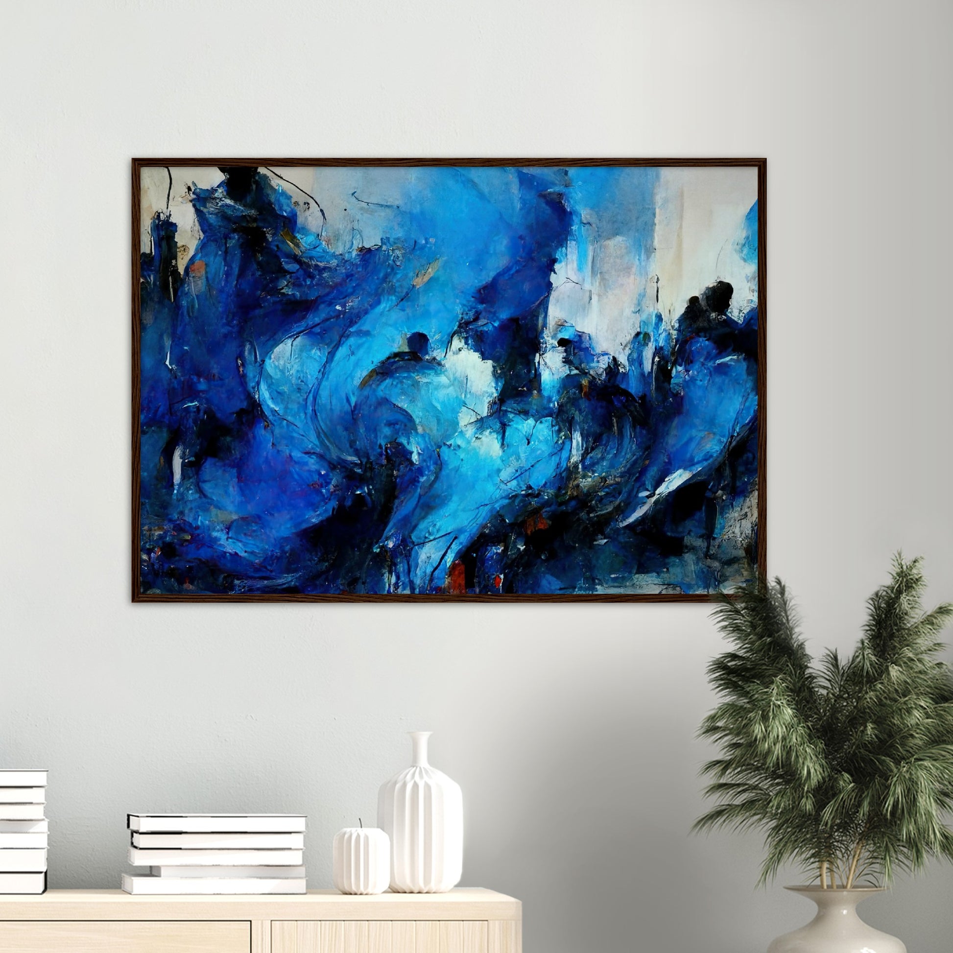 Poster mit Holzrahmen in Museumsqualität - Blue Revolution - Art of Cubism - Fineart - Peace - Wandkunst - Mankind - Poster with frame - Abstract Blue Kollektion - artwork - art brand - printed cup personalized - pixelboys - Kunstdrucke - wandbilder - wall art - Kunst auf Tassen - vintage art - Office Poster - Gastrotassen - Wanddekoration - Geschenkidee - political peace - freedom - uno - Geschenkidee - Acrylkunst - blauhelme - Geschenkidee - Office Poster - Acryldruck -