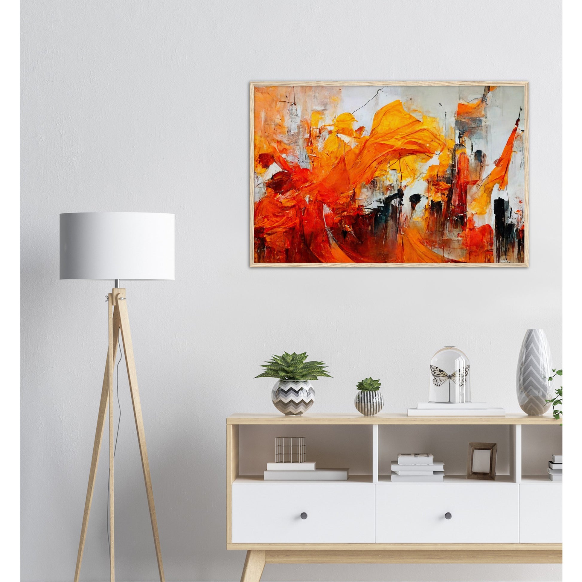 Poster mit Holzrahmen - in Museumsqualität - “Urban Indian Summer“ - autumn - Neu-Delhi - Kalkutta- Ölgemälde - Abstract - India Art - Posterleisten - Fineart - Posterrahmen  - Wandkunst - Holzrahmen - Poster with frame - Abstract Orange - artwork - art brand - printed cup personalized - Holzleisten - pixelboys - Kunstdrucke - wandbilder - wall art - Kunst auf Tassen  - Office Poster - Gastrotassen - Wanddekoration - Fineart  - Acrylkunst - Geschenkidee - Office Poster - Acryldruck - Abstrakte Kunst -