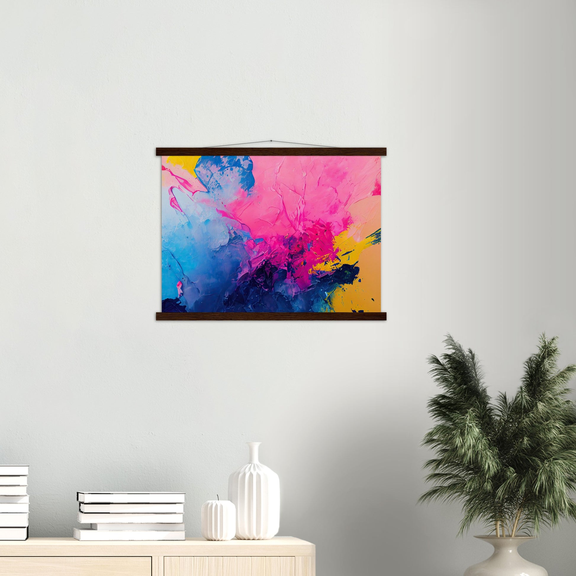 Poster mit Leisten (Holz) in Museumsqualität - Color Splash - Cubism of Art - Fineart - bunt - Wandkunst - Colorfull - Poster with frame - Abstract Blue Kollektion - artwork - art brand - printed cup personalized - pixelboys - Kunstdrucke - wandbilder - wall art - Kunst auf Tassen - vintage art - Office Poster - Gastrotassen - Wanddekoration - Geschenkidee  - political peace - Baloon - Geschenkidee - Acrylkunst - Geschenkidee - Office Poster - Acryldruck - Abstrakte Kunst