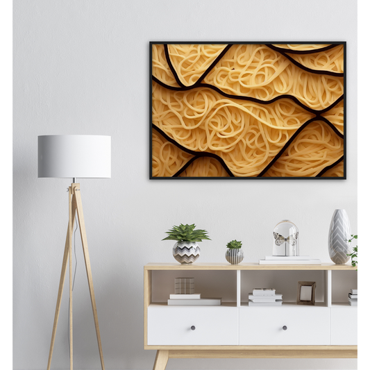 Poster mit Rahmen (Holz) - Spaghetti in shape - Pasta Love - Italien - China - Restaurant - Nudeln - Pasta - Teigwaren  - Wandkunst - Kunstdruck - Acryldruck - Kunstwerk - Office Poster - Poster mit Rahmen - Kaffee Tasse - Poster mit Leisten - Bedruckte Tassen - Kunst Marke - Art Brand - Kunstdrucke - Papier: 250g/qm - Künstler: Pixelboys - Poster with frame - Geschenkidee - Atelier Rome - Atelier Bologna - Atelier Milano -