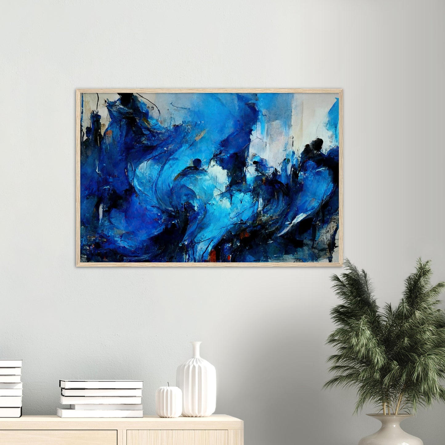 Poster mit Holzrahmen in Museumsqualität - Blue Revolution - Art of Cubism - Fineart - Peace - Wandkunst - Mankind - Poster with frame - Abstract Blue Kollektion - artwork - art brand - printed cup personalized - pixelboys - Kunstdrucke - wandbilder - wall art - Kunst auf Tassen - vintage art - Office Poster - Gastrotassen - Wanddekoration - Geschenkidee - political peace - freedom - uno - Geschenkidee - Acrylkunst - blauhelme - Geschenkidee - Office Poster - Acryldruck -