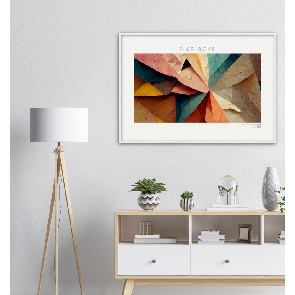 Poster Set mit Rahmen aus Holz - Paper Fall-No. 3: "Autumn Swirl" - "Herbstwirbel" - Künster: John Grayst - Pixelboys - Herbst Poster - Herbst Motive - Poster & Wandbilder - Online Shop - Kaufen Sie hier Ihr neues Poster Set -