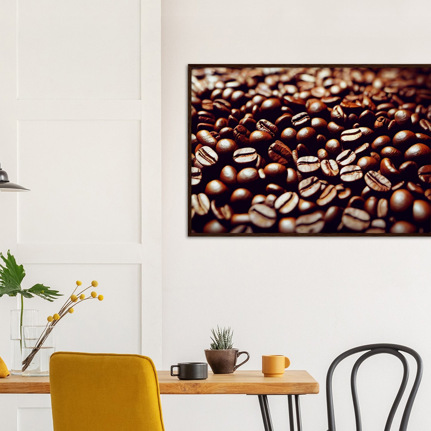 Poster mit Rahmen (Holz) in Museumsqualität - Coffee Beans - Personalisierbar - customized - Coffee Passion - Wandkunst - Kunstdruck - Acryldruck - Kunstwerk - Office Poster - Poster mit Rahmen - Kaffee Tasse - Poster mit Leisten - Bedruckte Tassen - Kunst Marke - Art Brand - Kunstdrucke - Papier: 250g/qm - Künstler: Pixelboys - Office Poster - Poster with frame - Geschenkidee - Kaffee Liebe - Coffee passion, Kaffeehaus - Coffee to go - Atelier Wien - Atelier Austria - Atelier USA -