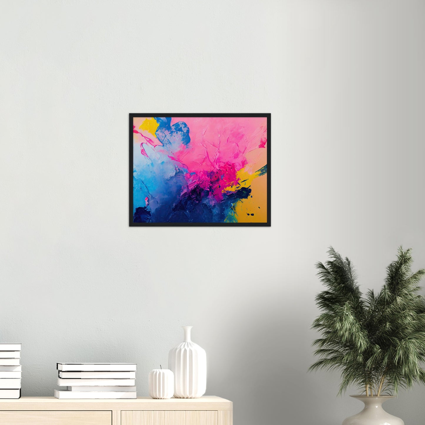 Poster mit Rahmen (Holz) in Museumsqualität - Color Splash - Art of Cubism - Fineart - bunt - Wandkunst - Colorfull - Poster with frame - Abstract Blue Kollektion - artwork - art brand - printed cup personalized - pixelboys - Kunstdrucke - wandbilder - wall art - Kunst auf Tassen - vintage art - Office Poster - Gastrotassen - Wanddekoration - Geschenkidee  - political peace - Baloon - Geschenkidee - Acrylkunst - Geschenkidee - Office Poster - Acryldruck - Abstrakte Kunst