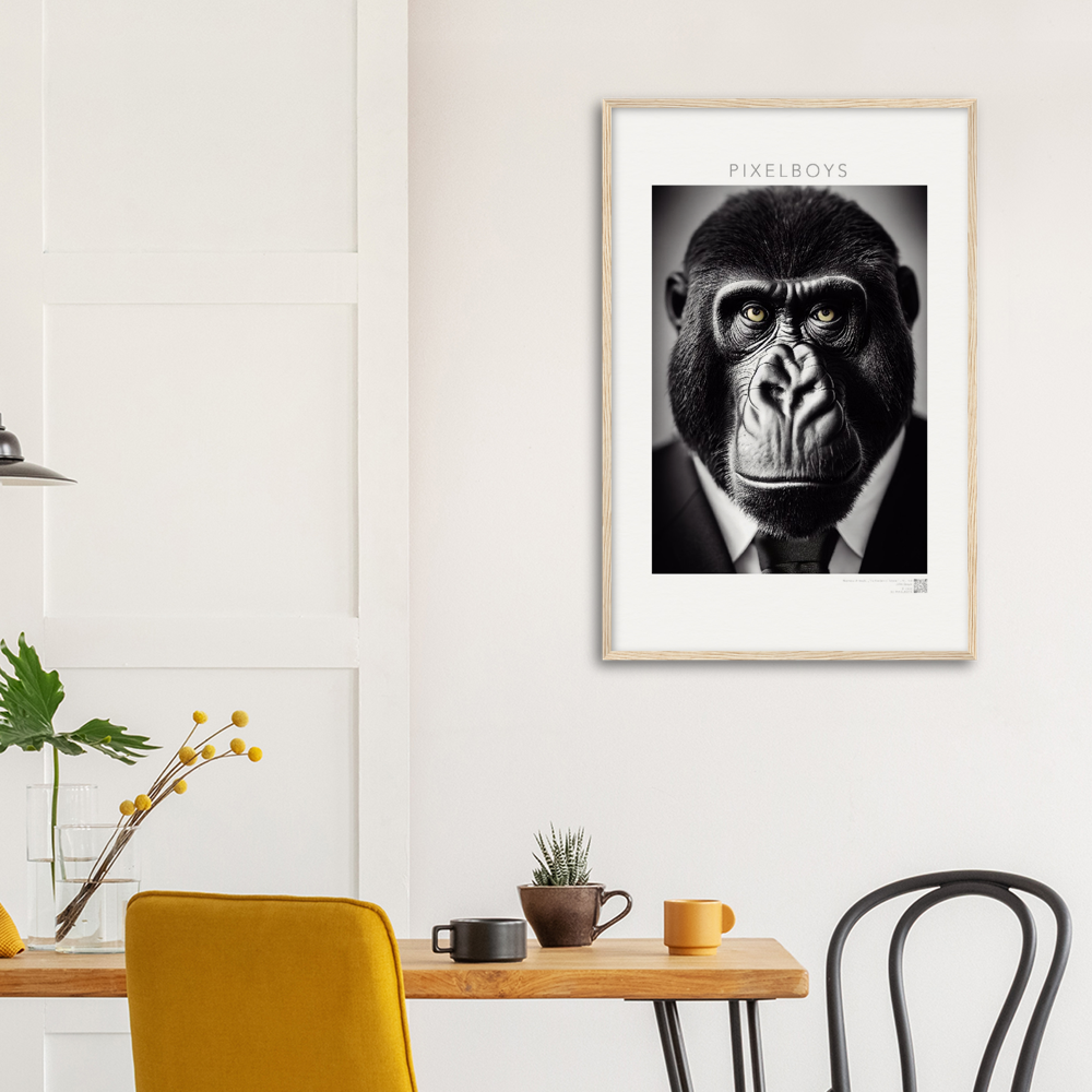 Poster mit Rahmen - Business Animals No. 1 "Albert" - Künstler: "John Grayst" Kunstdruck - Wandbild - Pixelboys - Atelier - Milano - Berlin - Munich - Madrid - New York - Dubai - Paris - Tokio - Rom - Lisbon - Ottawa - Bern Switzerland - Amsterdam - Seoul -