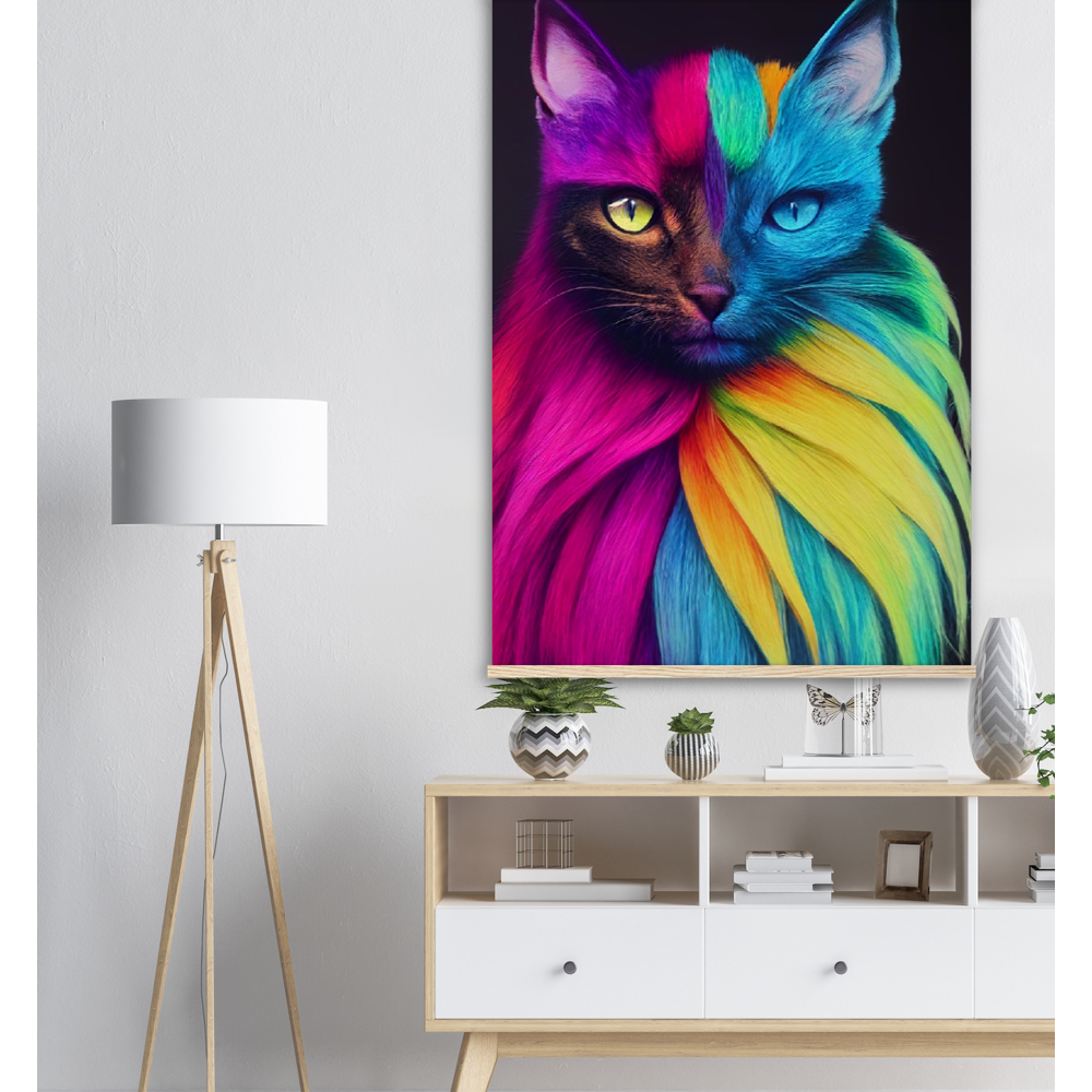 Poster mit Leisten - Mit edler Regenbogenkatze "Bella"