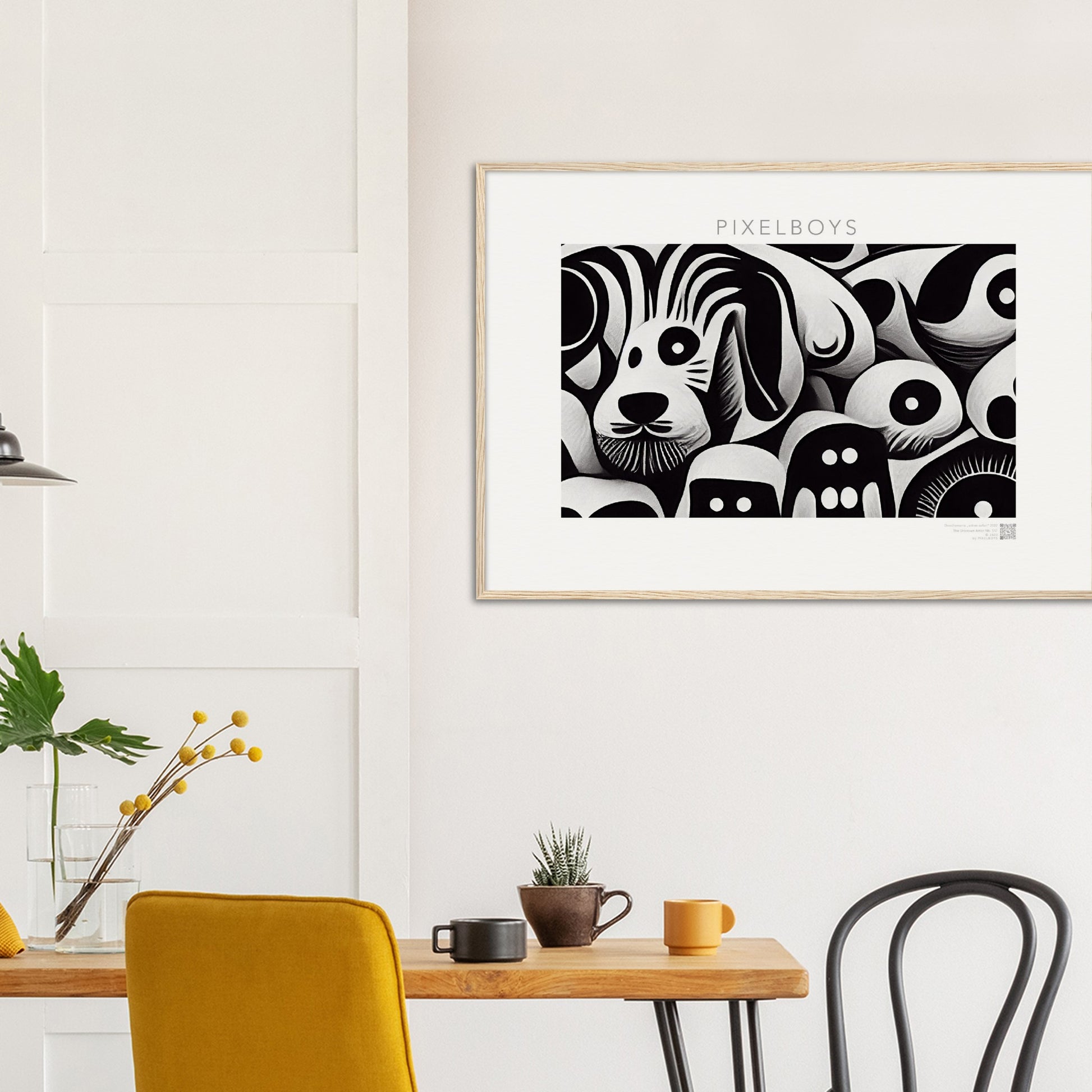 Poster mit Rahmen (Holz) - in Museumsqualität - Doodlemania "urban safari" - Wandkunst - Holzrahmen - Großstadtdschungel - personalized mug - Acryldruck - Wandbild - doodle mania art - wall art - Hunde - Doodle Kunst - dogs - doodle posters and art prints - Poster mit Rahmen - poster with wood ledges - doodle artwork - Acrylbild - Kunstdruck - Wandbild - office Poster - Poster with frame - Charlie S.- Künstler: Pixelboys & The Unknown Artist Nb.517 - keith haring - Gastro Art - anti stress art - Art Brand -