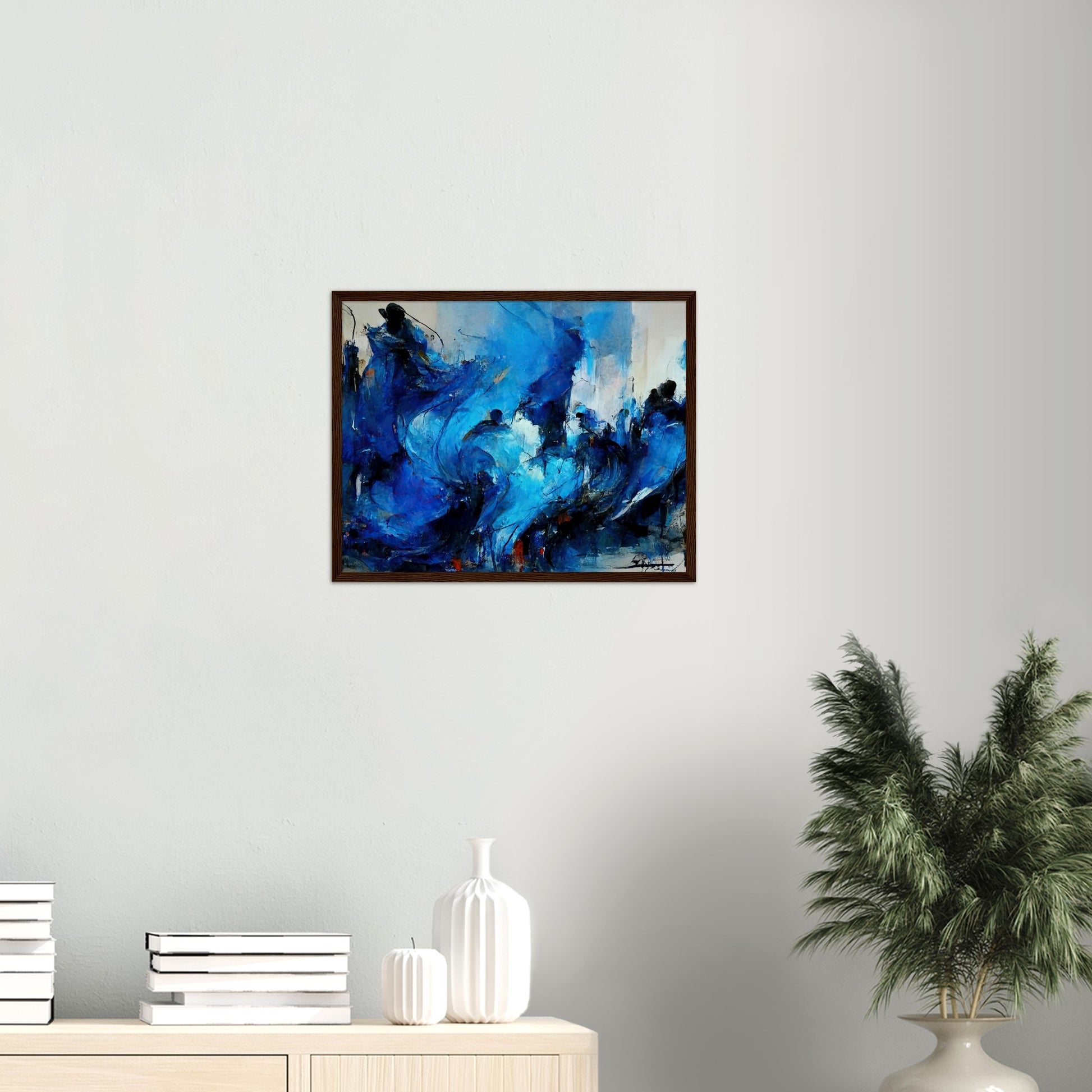 Poster mit Holzrahmen in Museumsqualität - Blue Revolution - Art of Cubism - Fineart - Peace - Wandkunst - Mankind - Poster with frame - Abstract Blue Kollektion - artwork - art brand - printed cup personalized - pixelboys - Kunstdrucke - wandbilder - wall art - Kunst auf Tassen - vintage art - Office Poster - Gastrotassen - Wanddekoration - Geschenkidee - political peace - freedom - uno - Geschenkidee - Acrylkunst - blauhelme - Geschenkidee - Office Poster - Acryldruck -