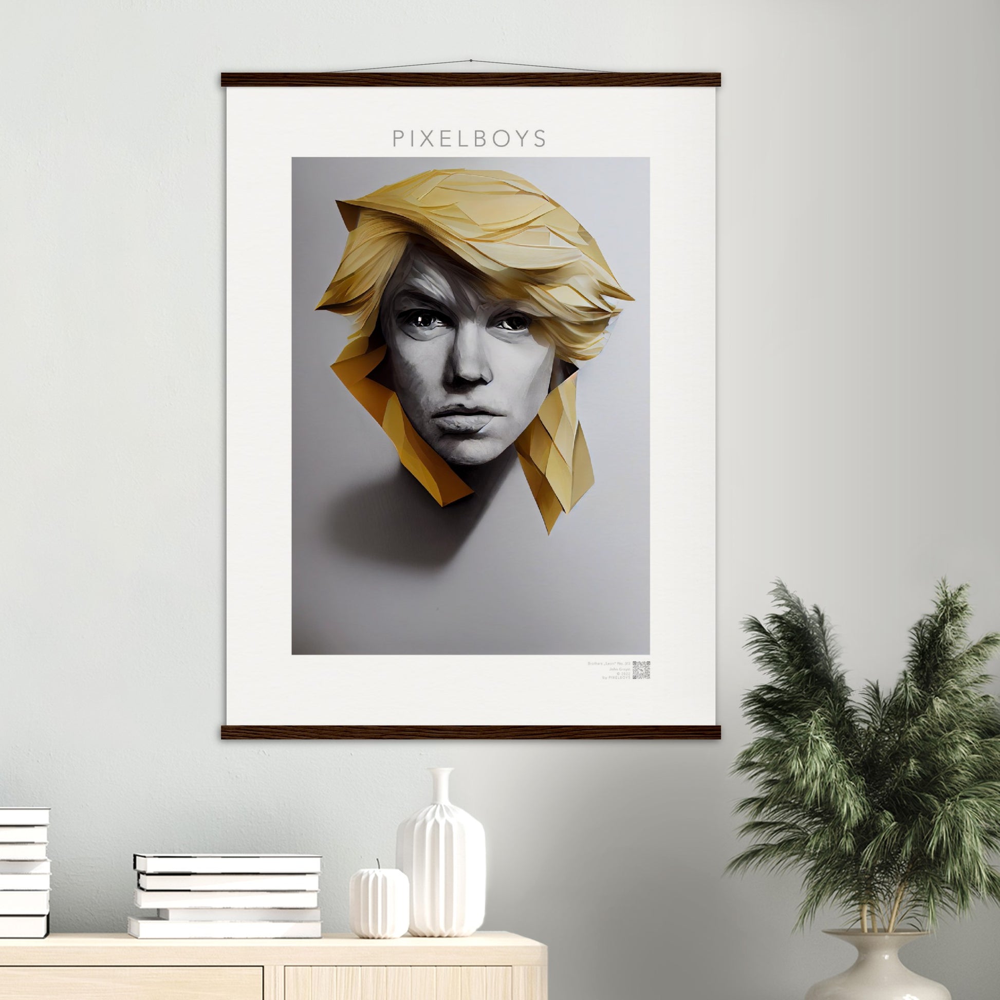 Poster mit Leisten (Holz) in Museumsqualität - Brothers "Leon" - No.3  - vintage art - Art of Brother - Fineart - Drillinge - Wandkunst - Poster with frame - Bruder Kollektion - artwork - art brand - printed cup personalized - pixelboys - Kunstdrucke - wandbilder - wall art - Kunst auf Tassen - Office Poster - Gastrotassen - Wanddekoration - Geschenkidee  - blonde brüder - big - brother - family - Geschenkidee - Acrylkunst - triplets - Geschenkidee - Office Poster - Acryldruck -